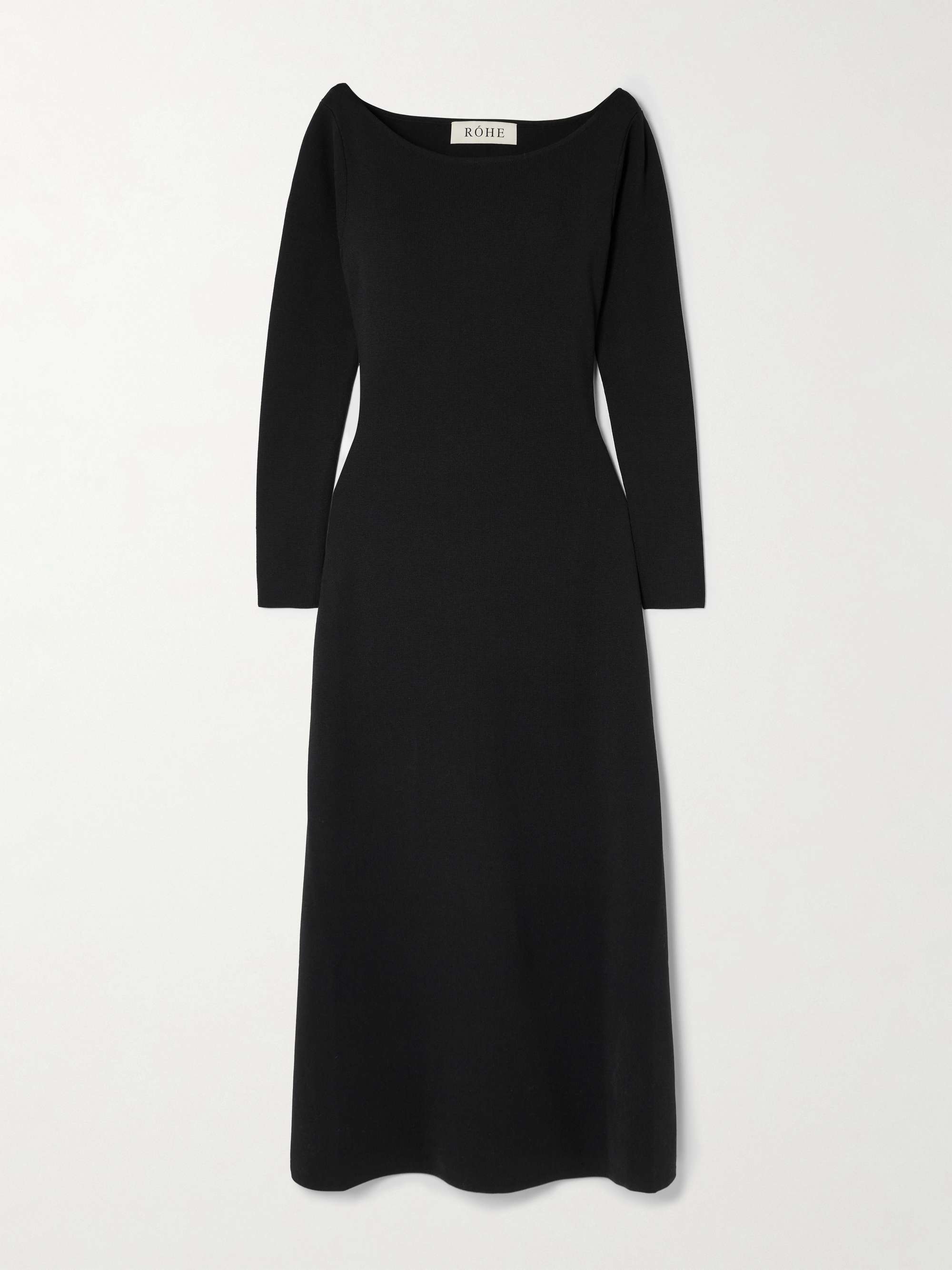 Off-the-shoulder ribbed-knit maxi dress view