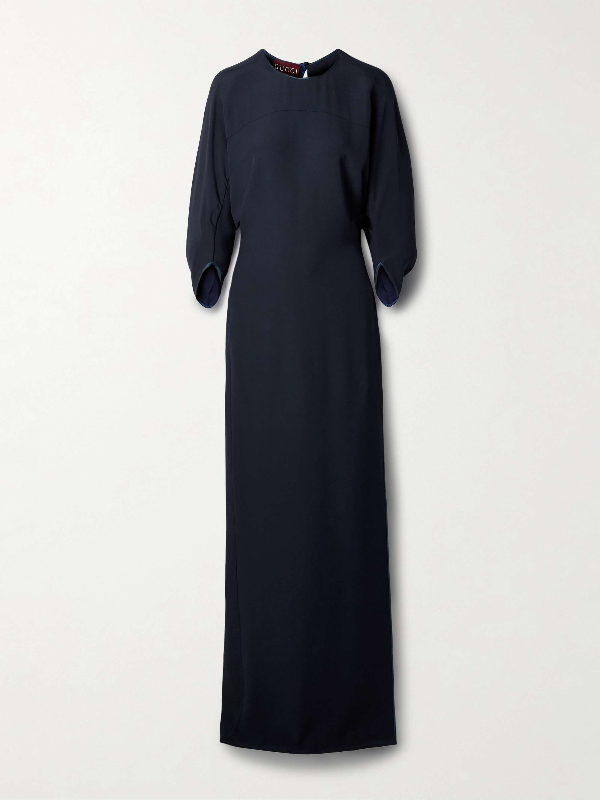 Silk satin-trimmed cady gown view