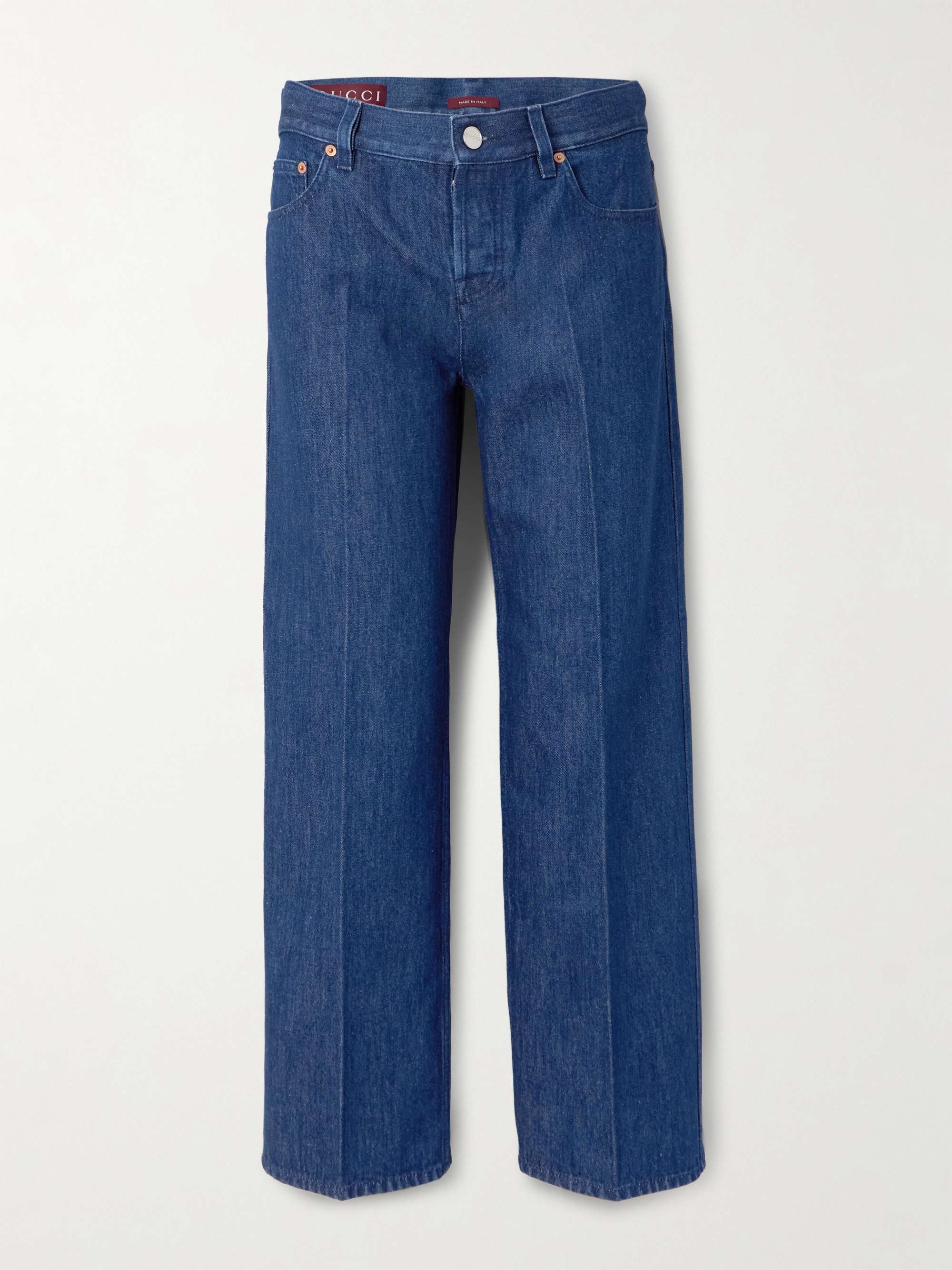 Cropped mid-rise straight-leg jeans view