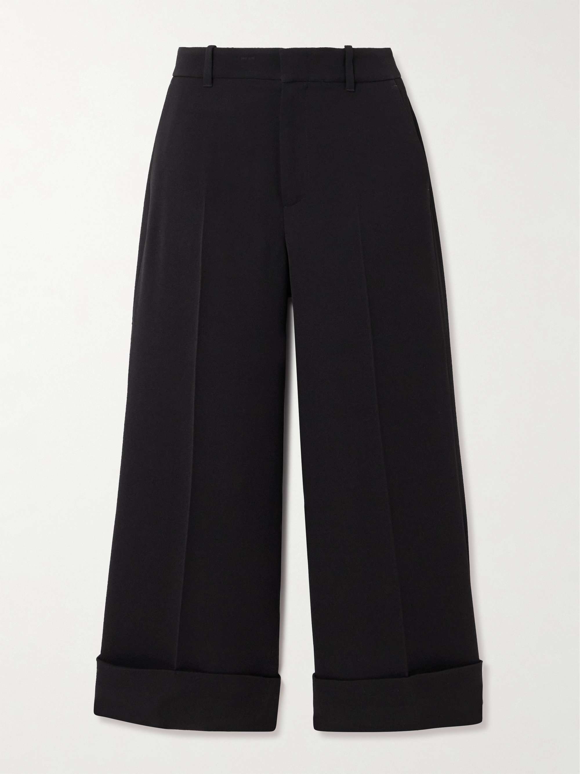 Cropped crepe wide-leg pants view