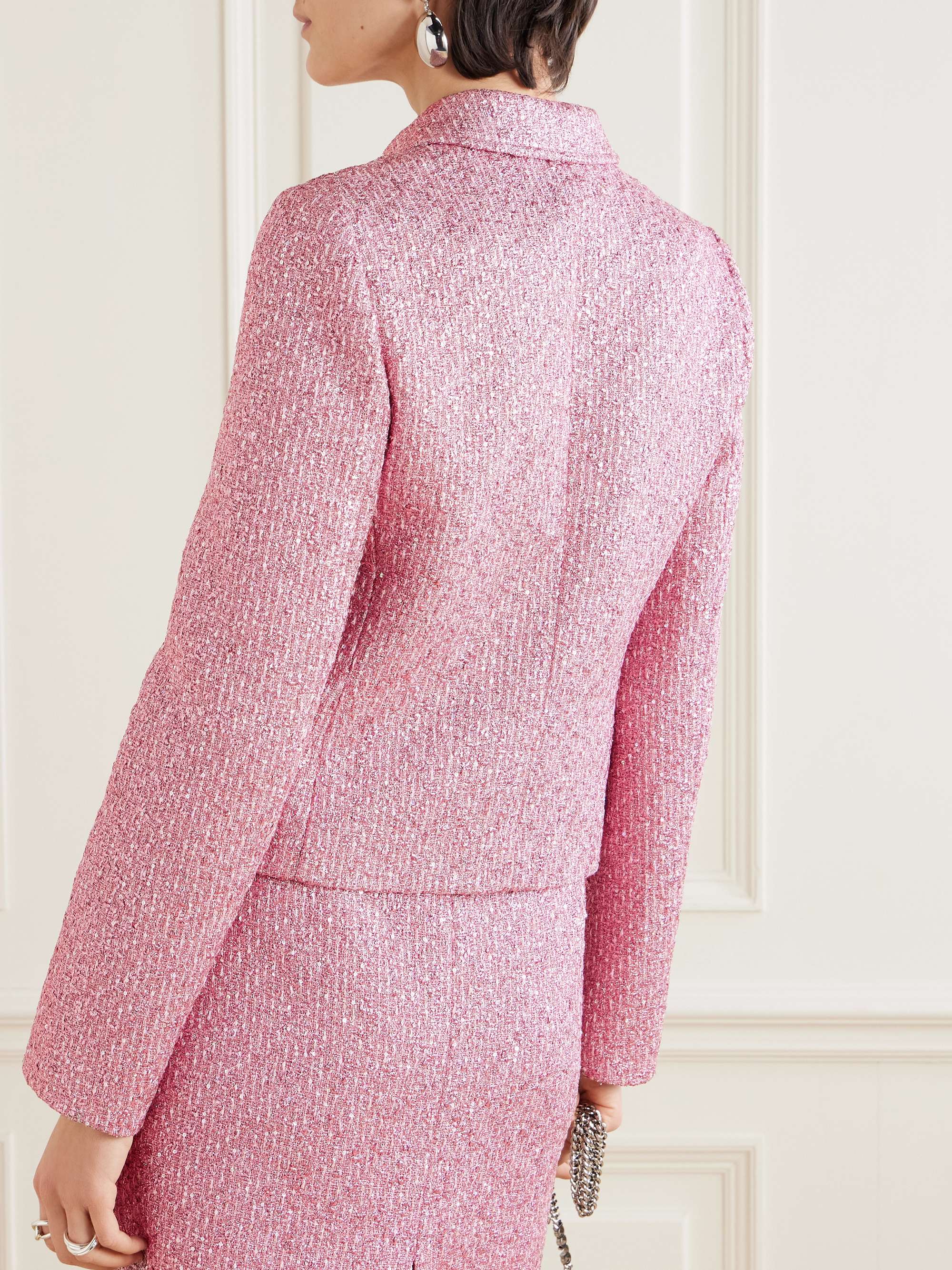 Crystal and sequin-embellished lamé-tweed jacket view