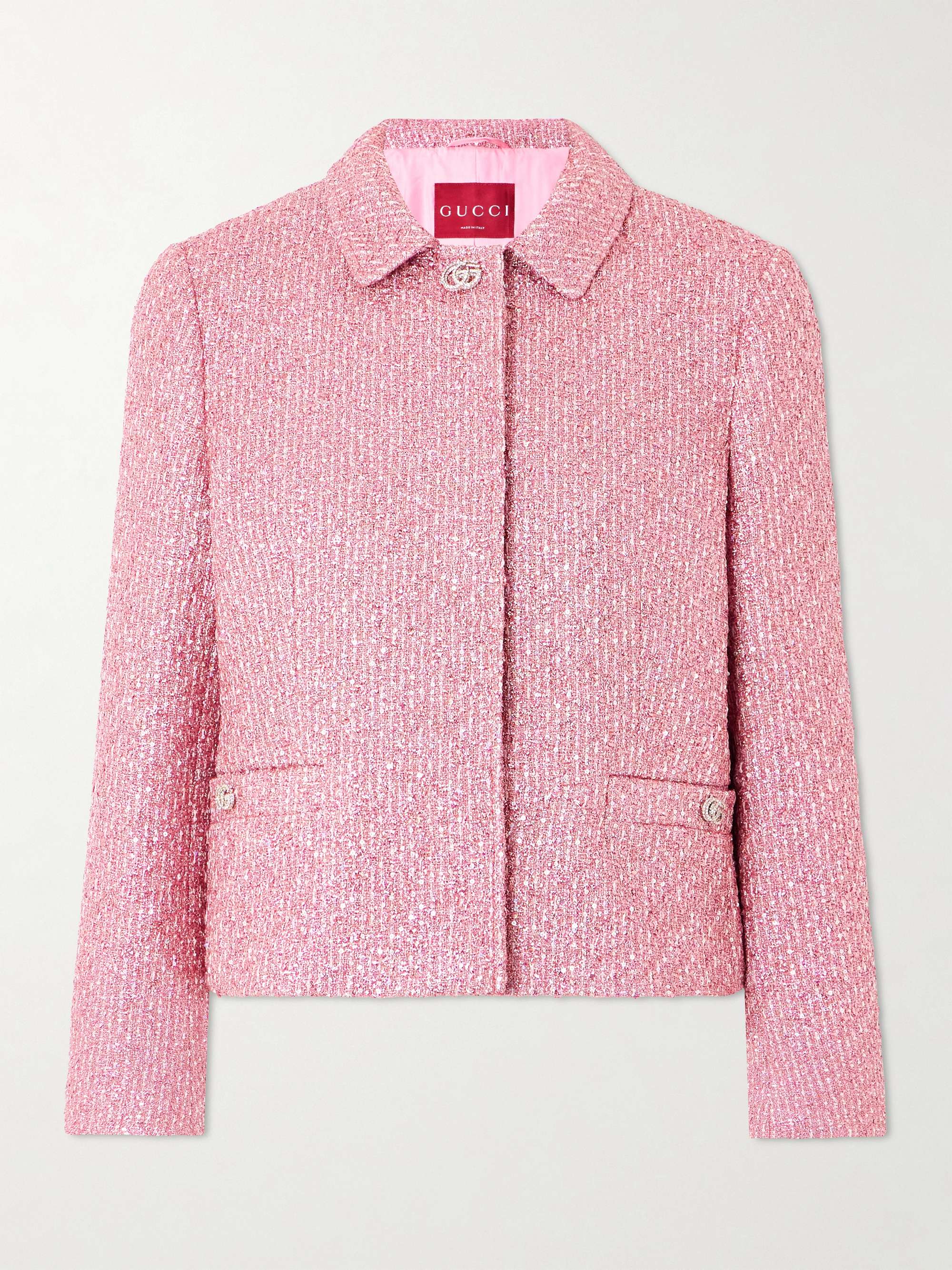 Crystal and sequin-embellished lamé-tweed jacket view