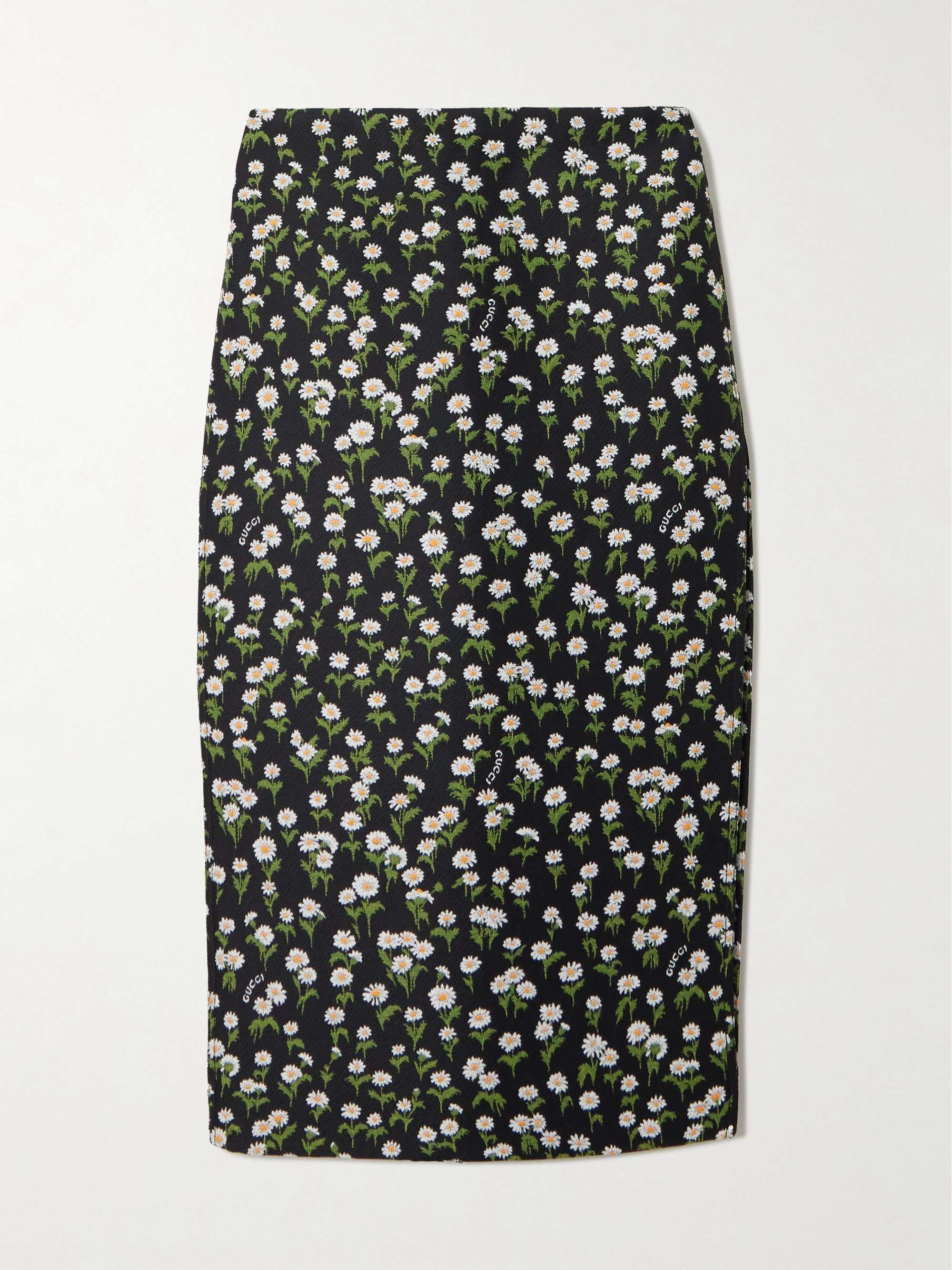 Floral jacquard-knit maxi skirt view