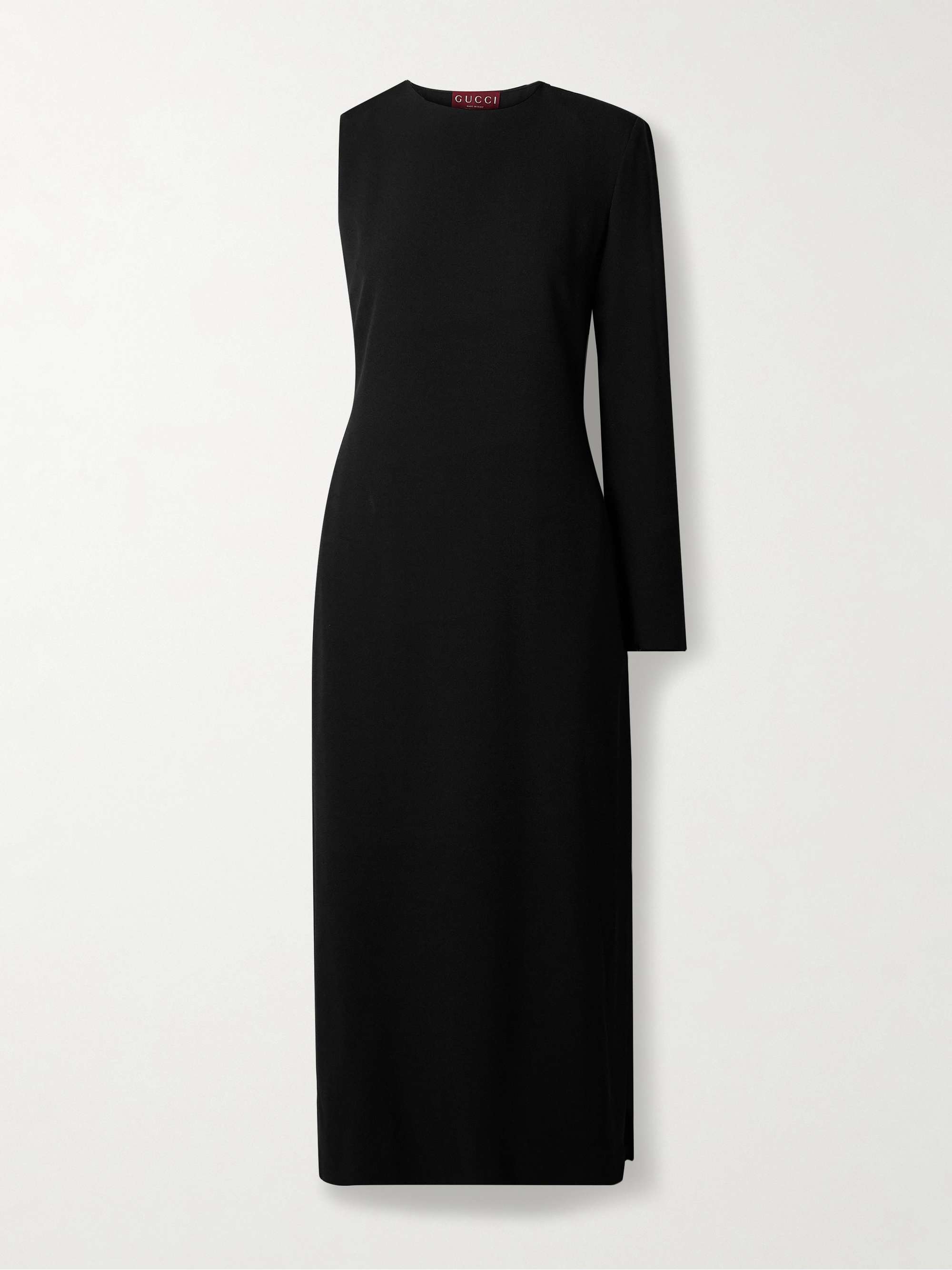 One-sleeve crepe midi dress view