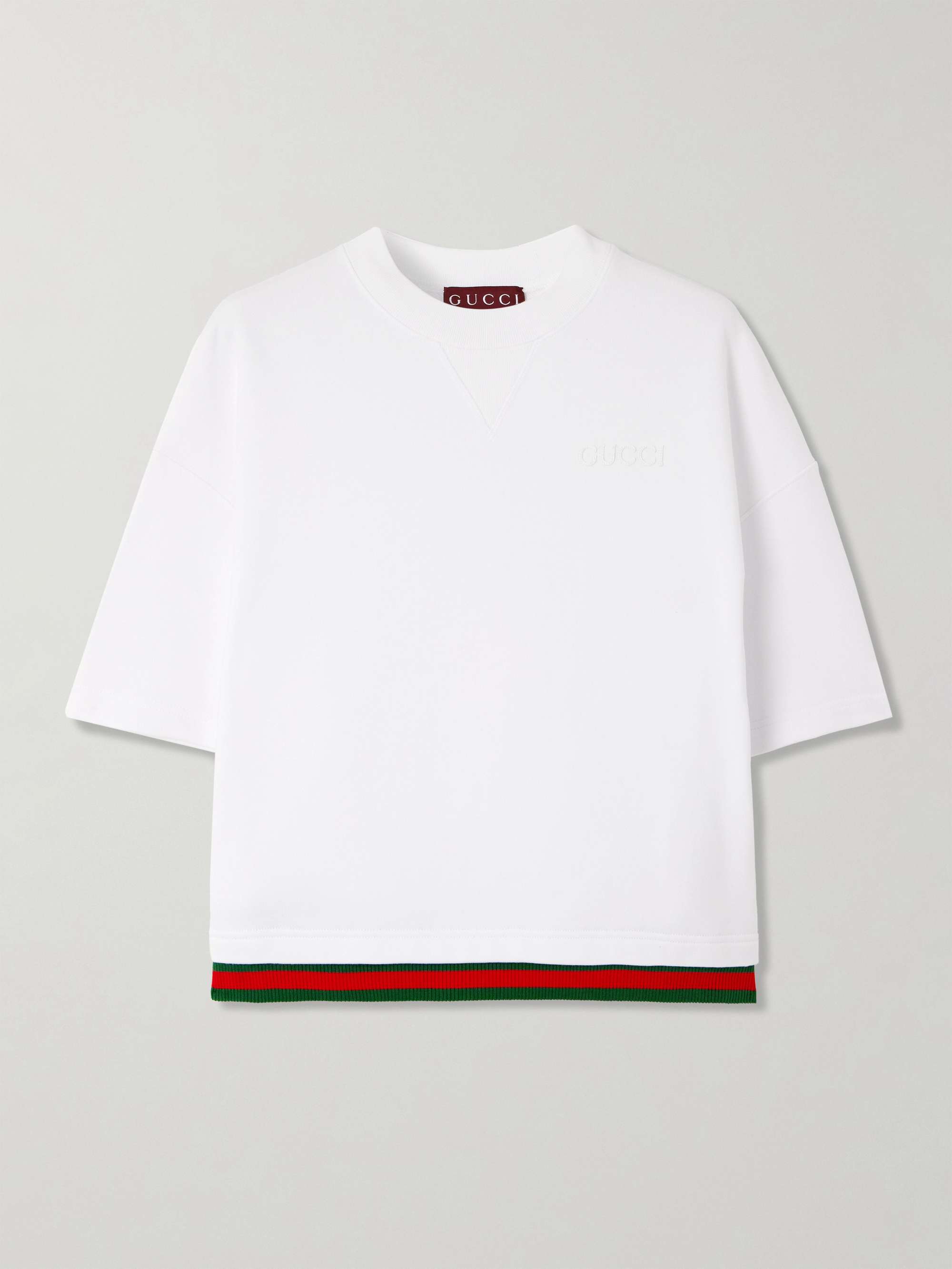 Appliquéd striped cotton-jersey T-shirt view