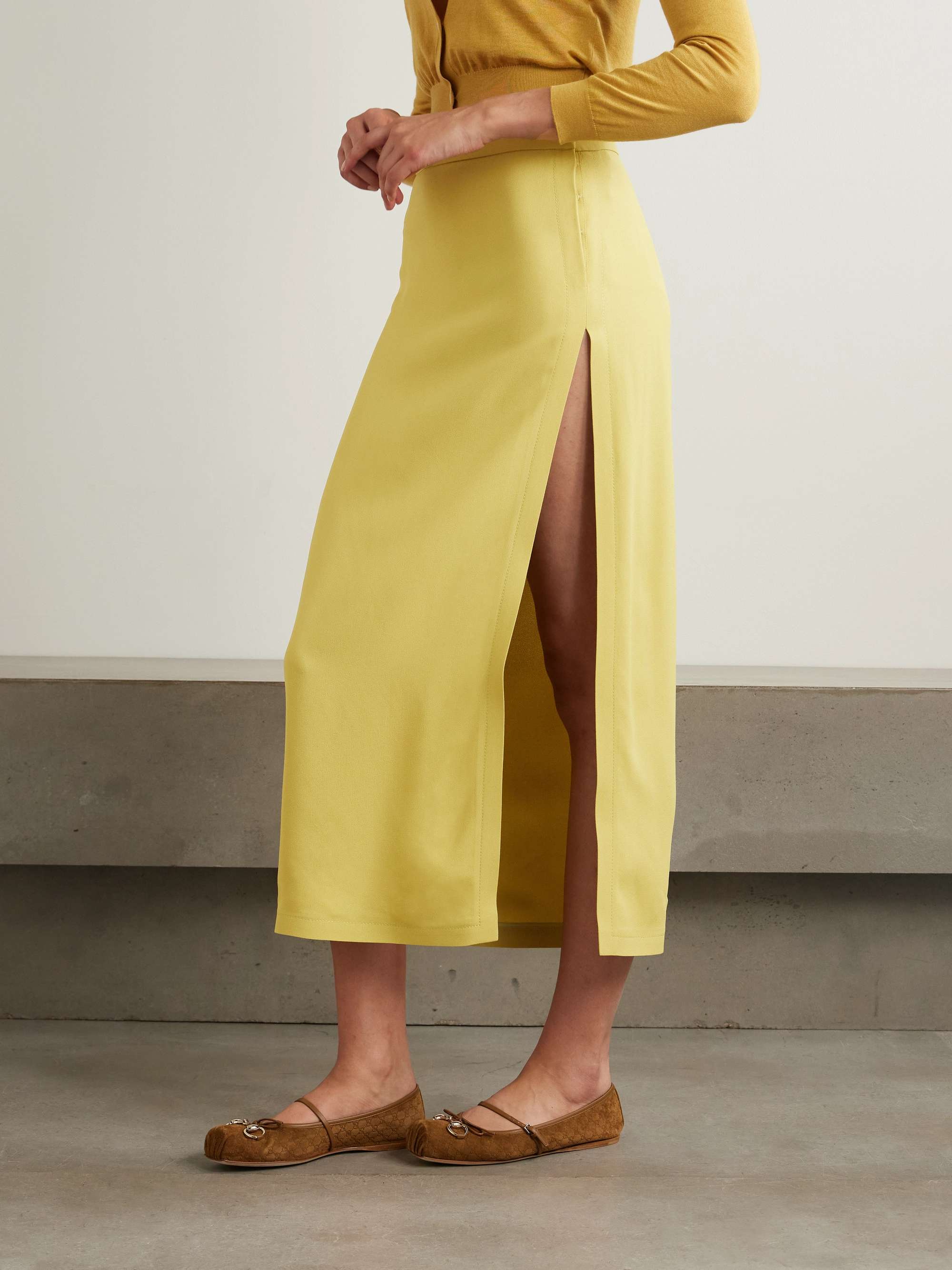 Crepe midi skirt view