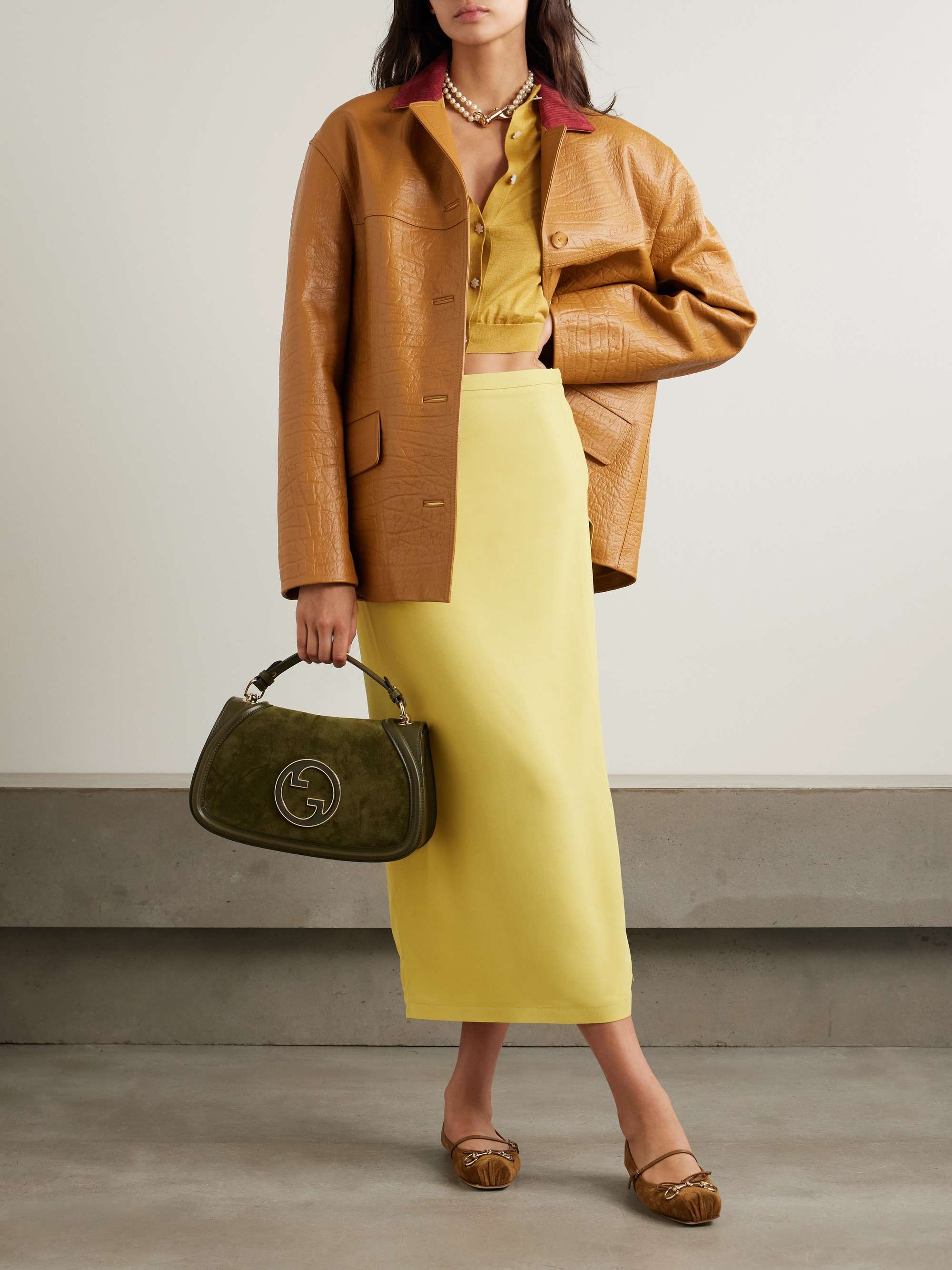 Crepe midi skirt view