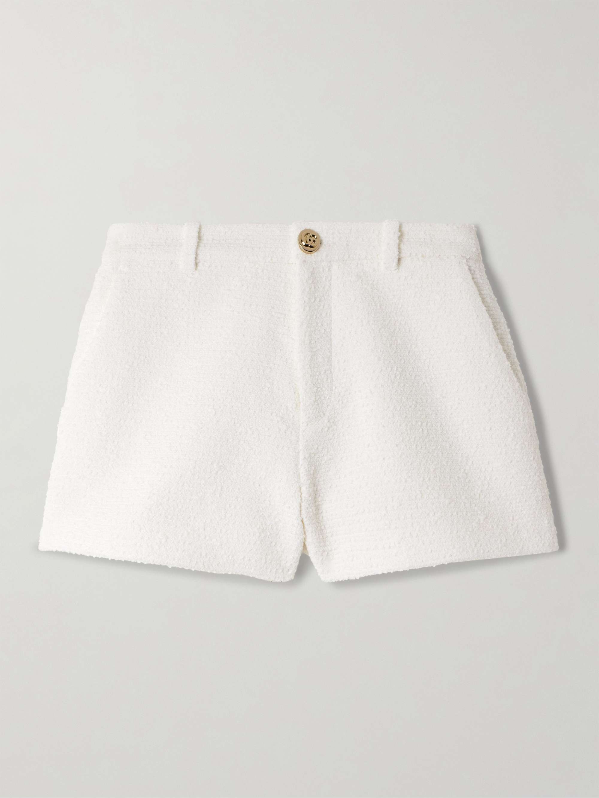 Cotton-blend bouclé shorts view