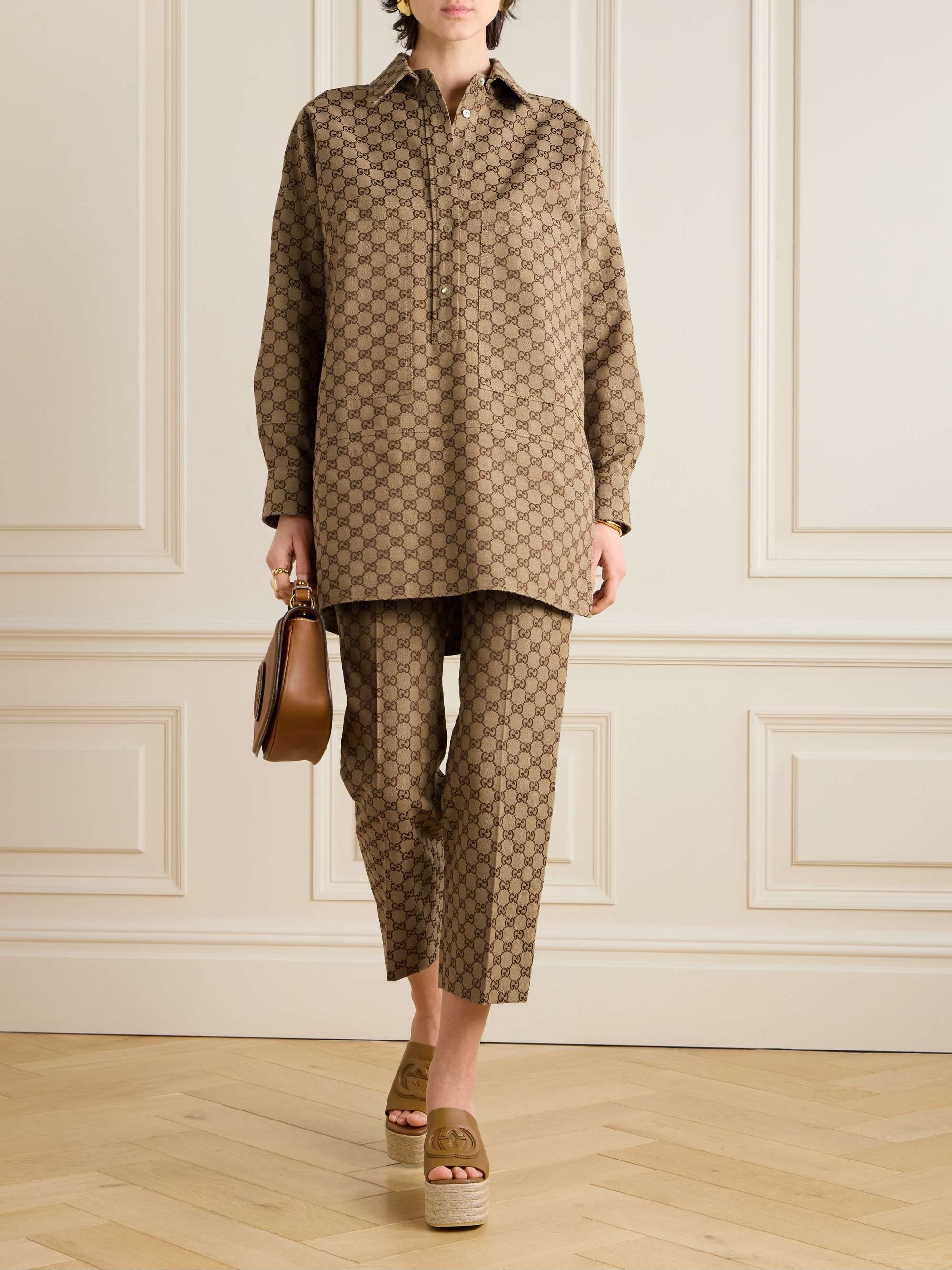 Cotton-blend jacquard shirt view