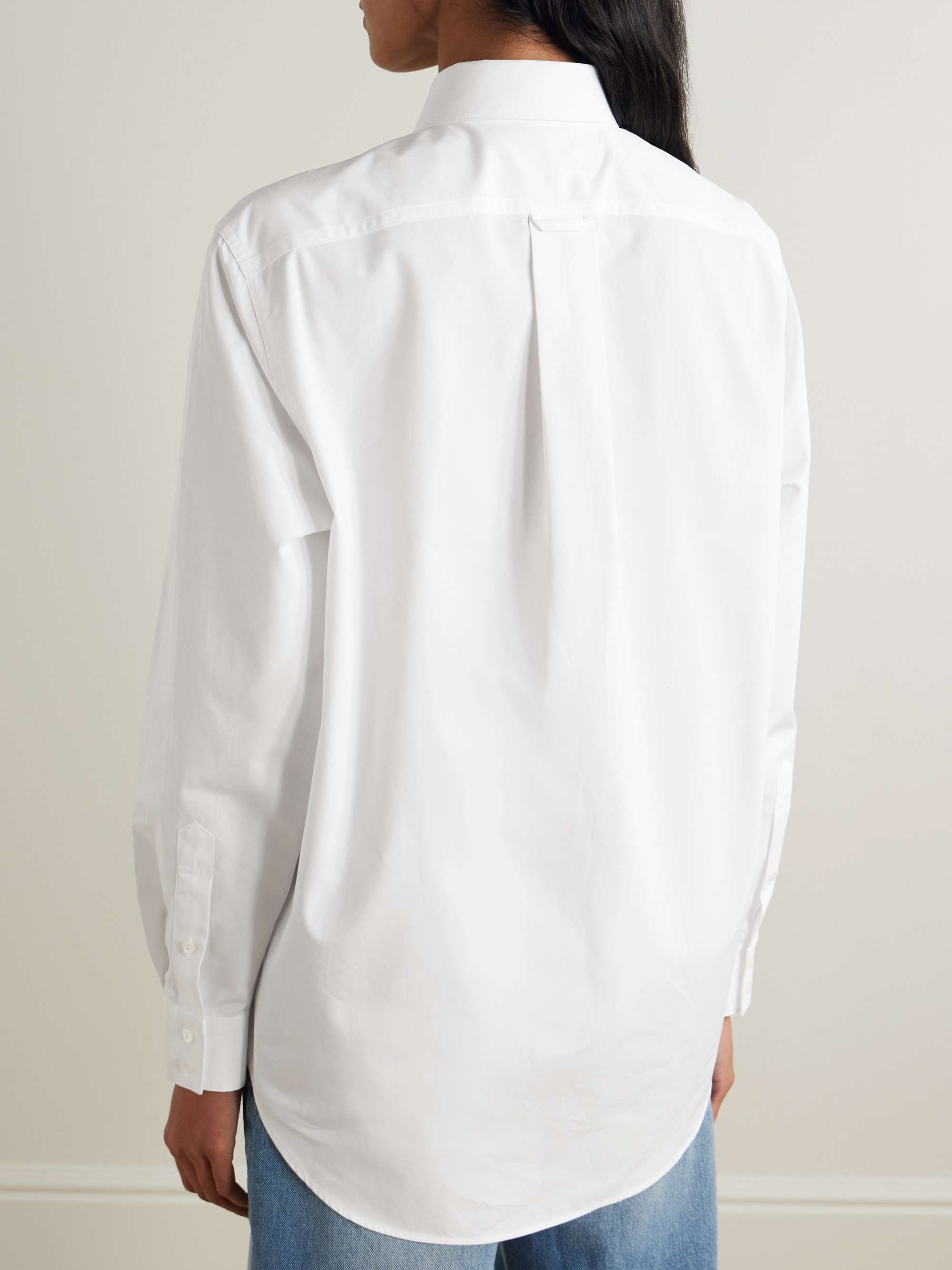 Oversized appliquéd cotton-poplin shirt view
