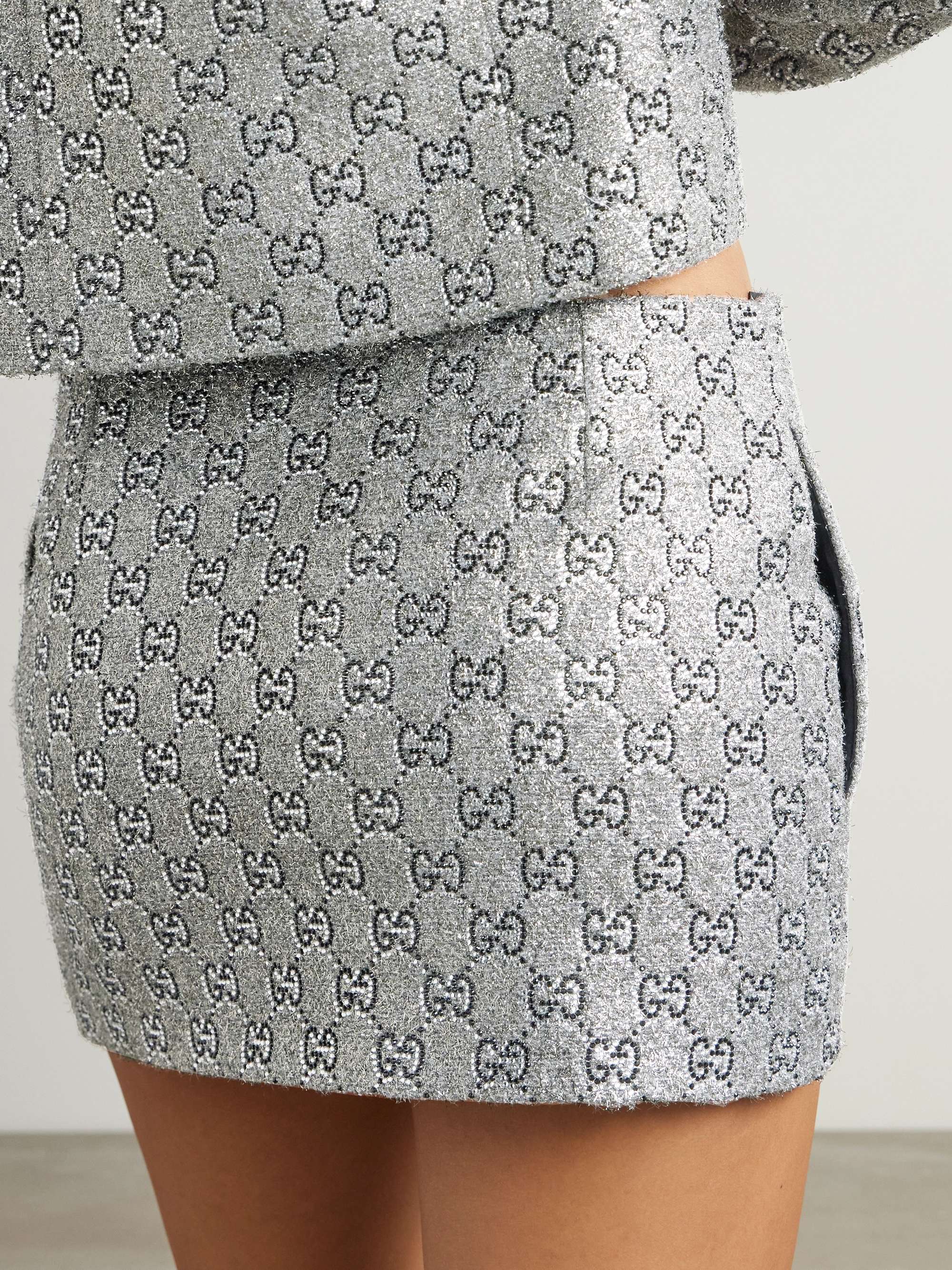 Metallic tweed mini skirt view