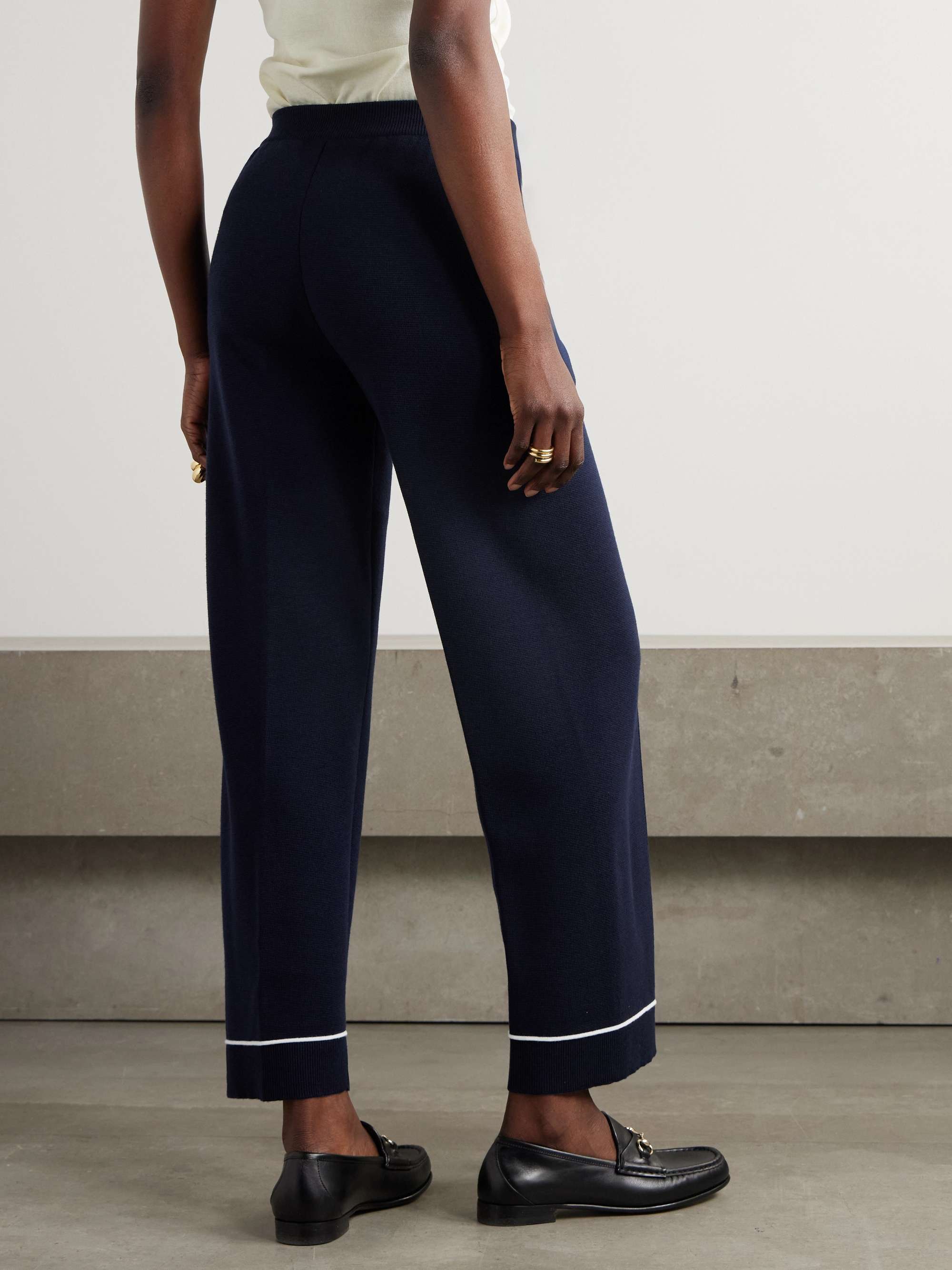 Wool straight-leg track pants view