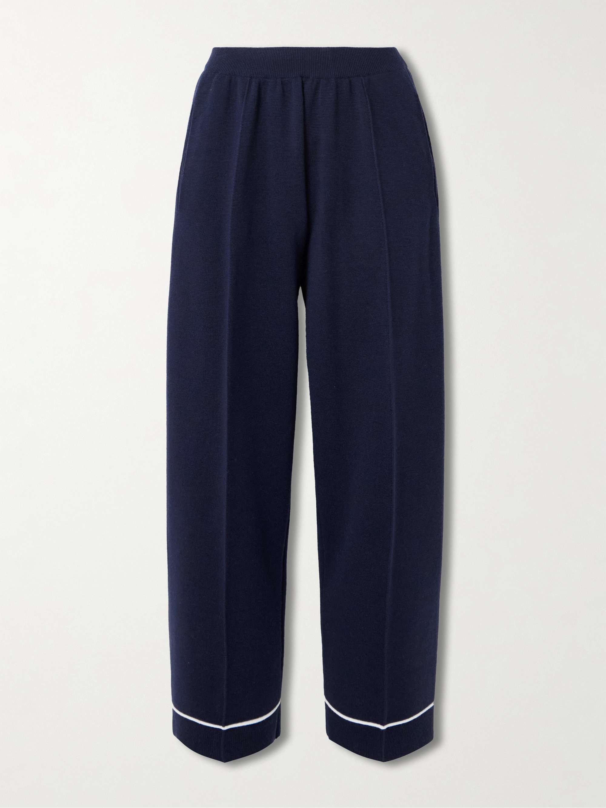 Wool straight-leg track pants view