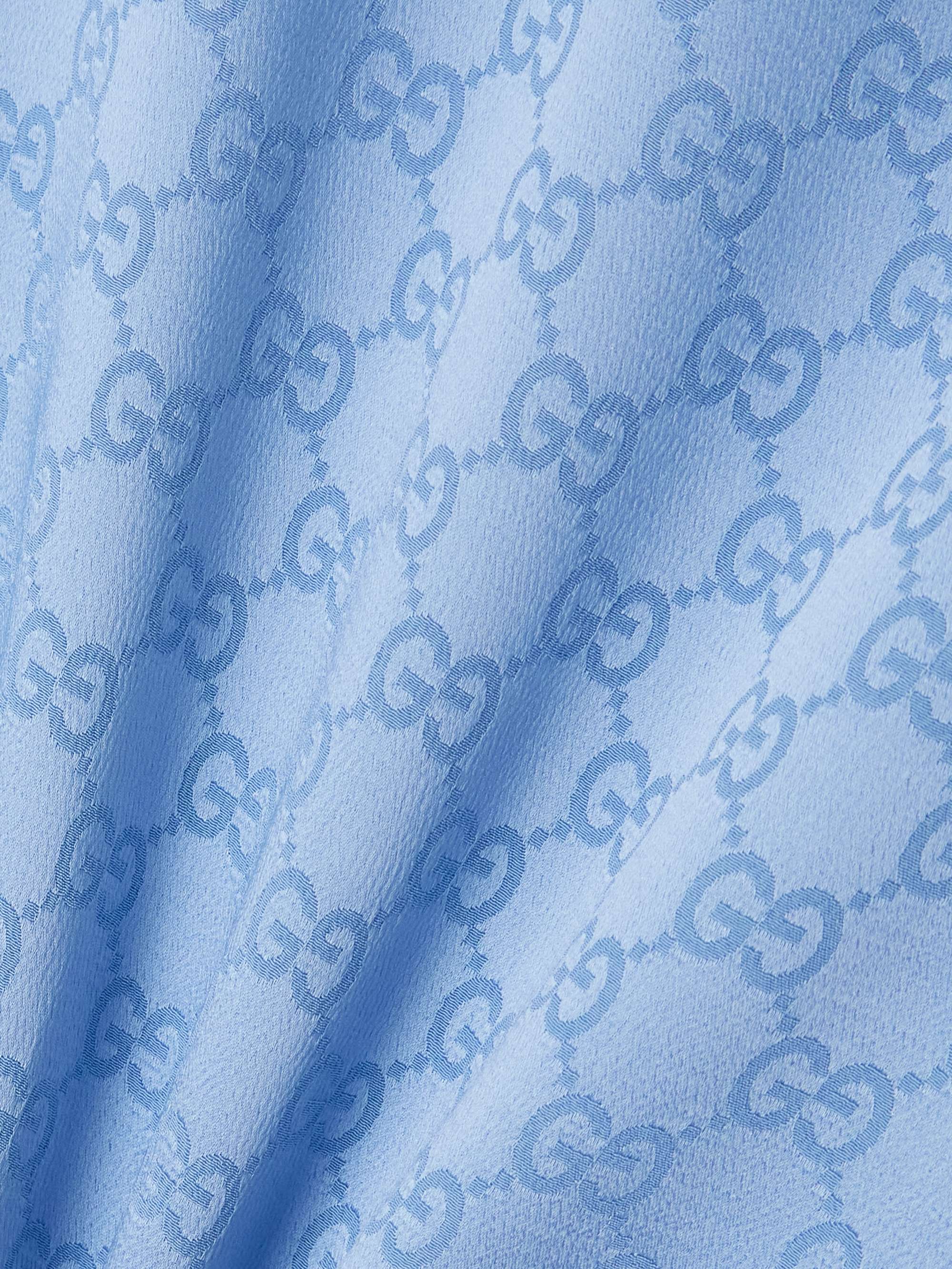 Satin-jacquard blouse view