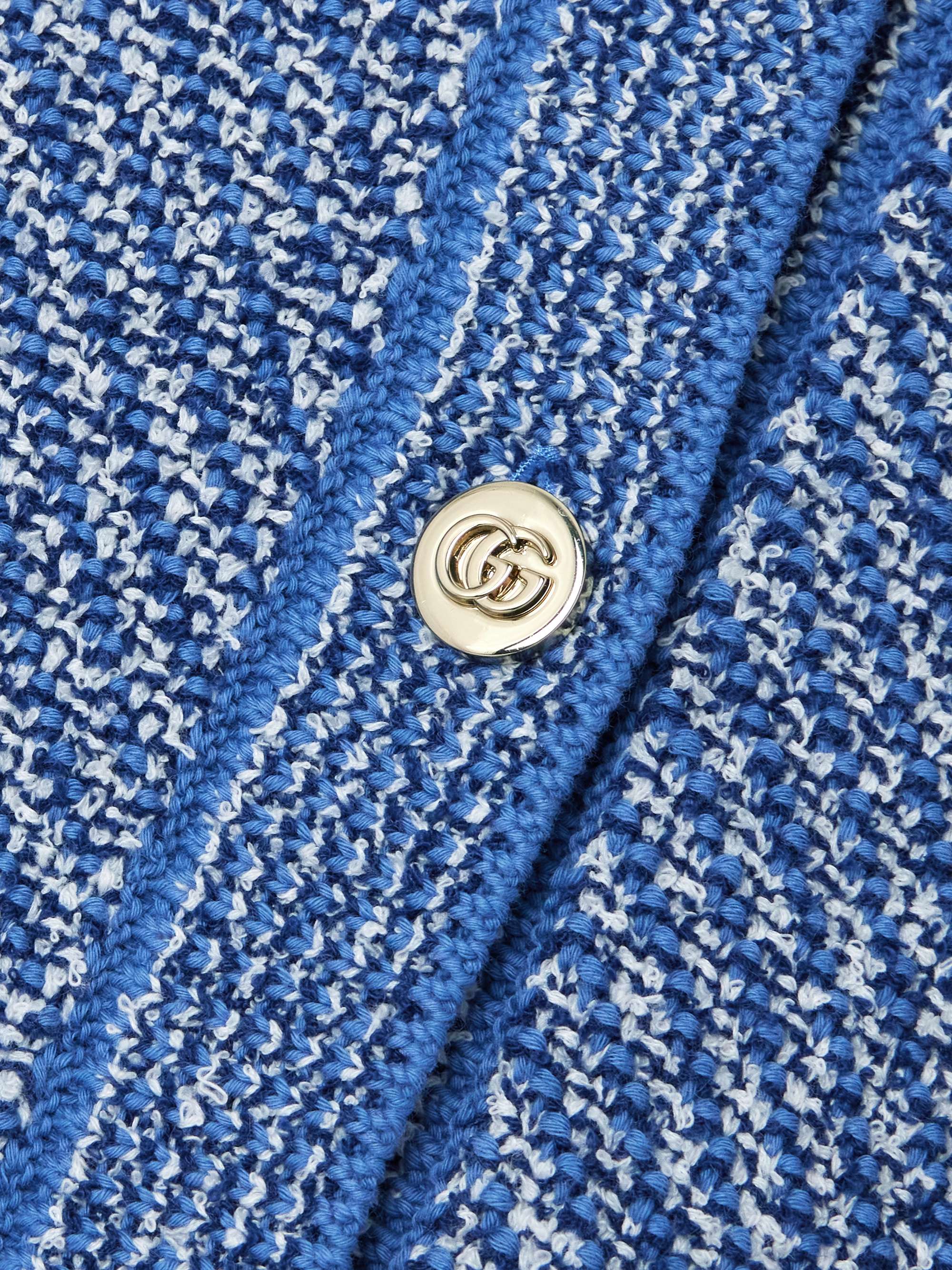 Striped cotton-blend bouclé cardigan view