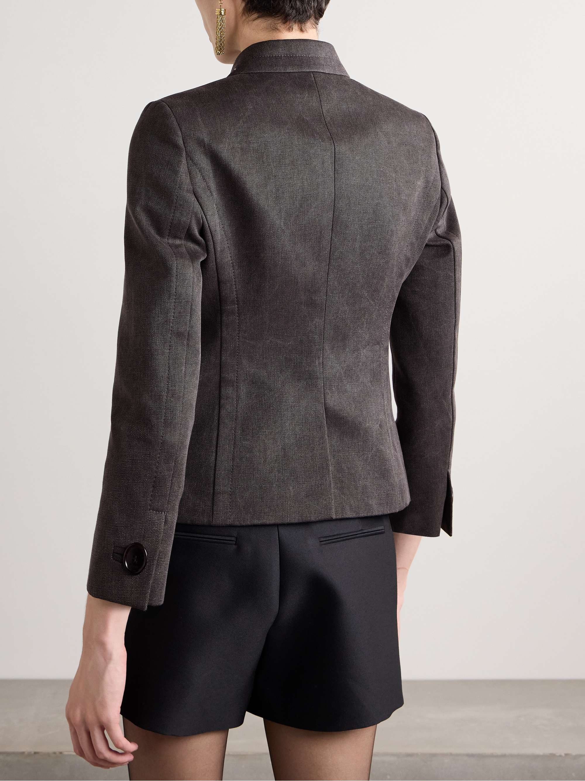 Double-breasted cotton-canvas jacket view