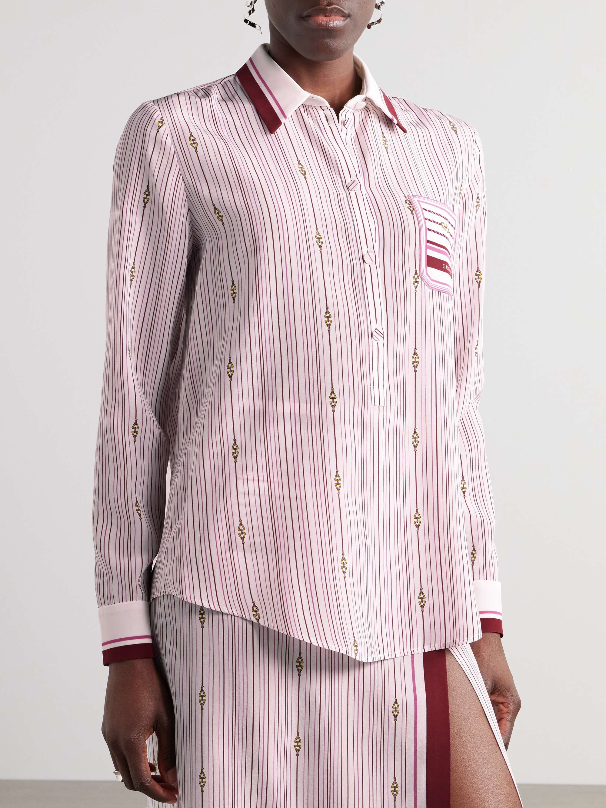 Printed silk shirt view