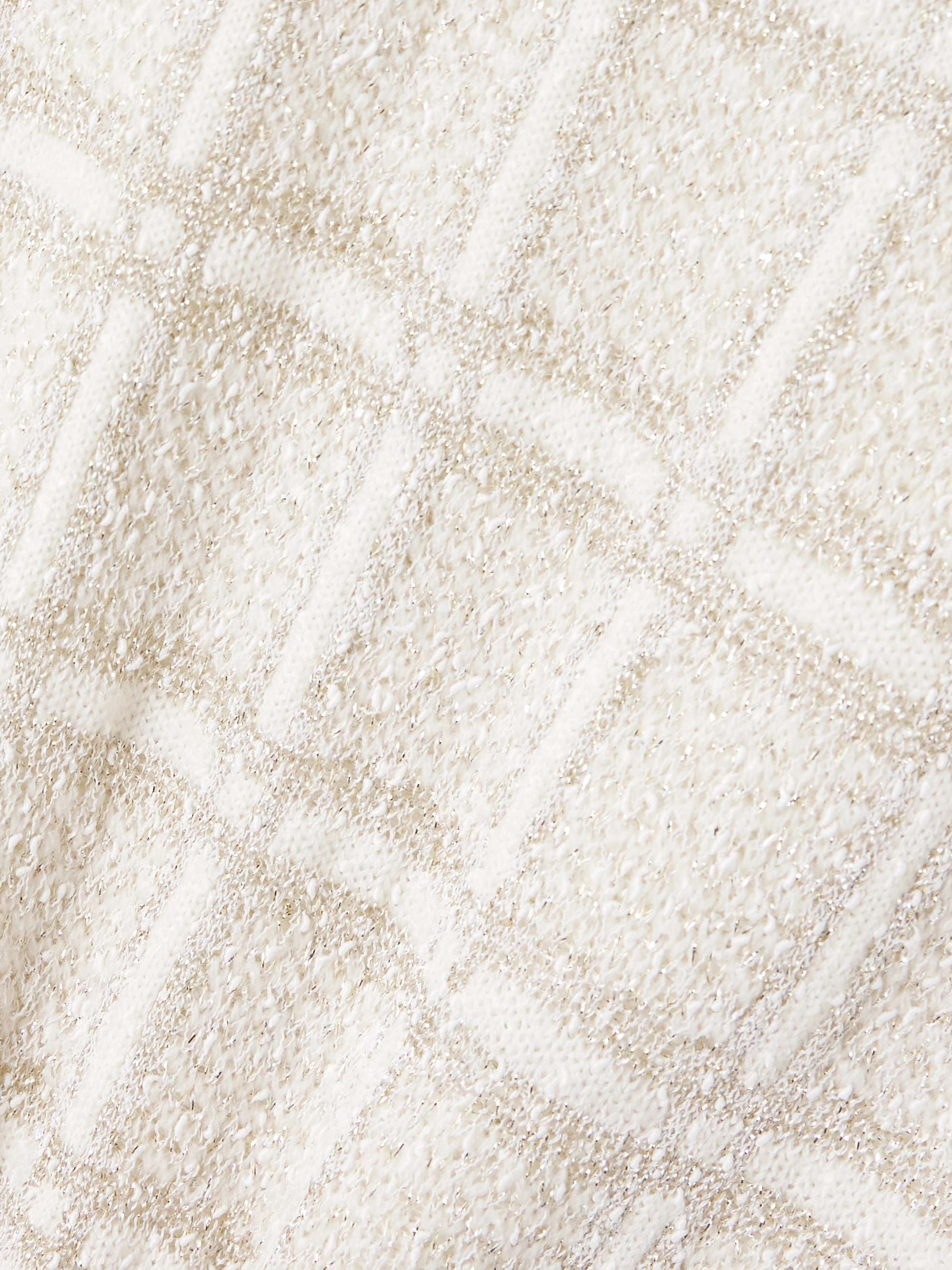 Checked metallic wool-blend sweater view