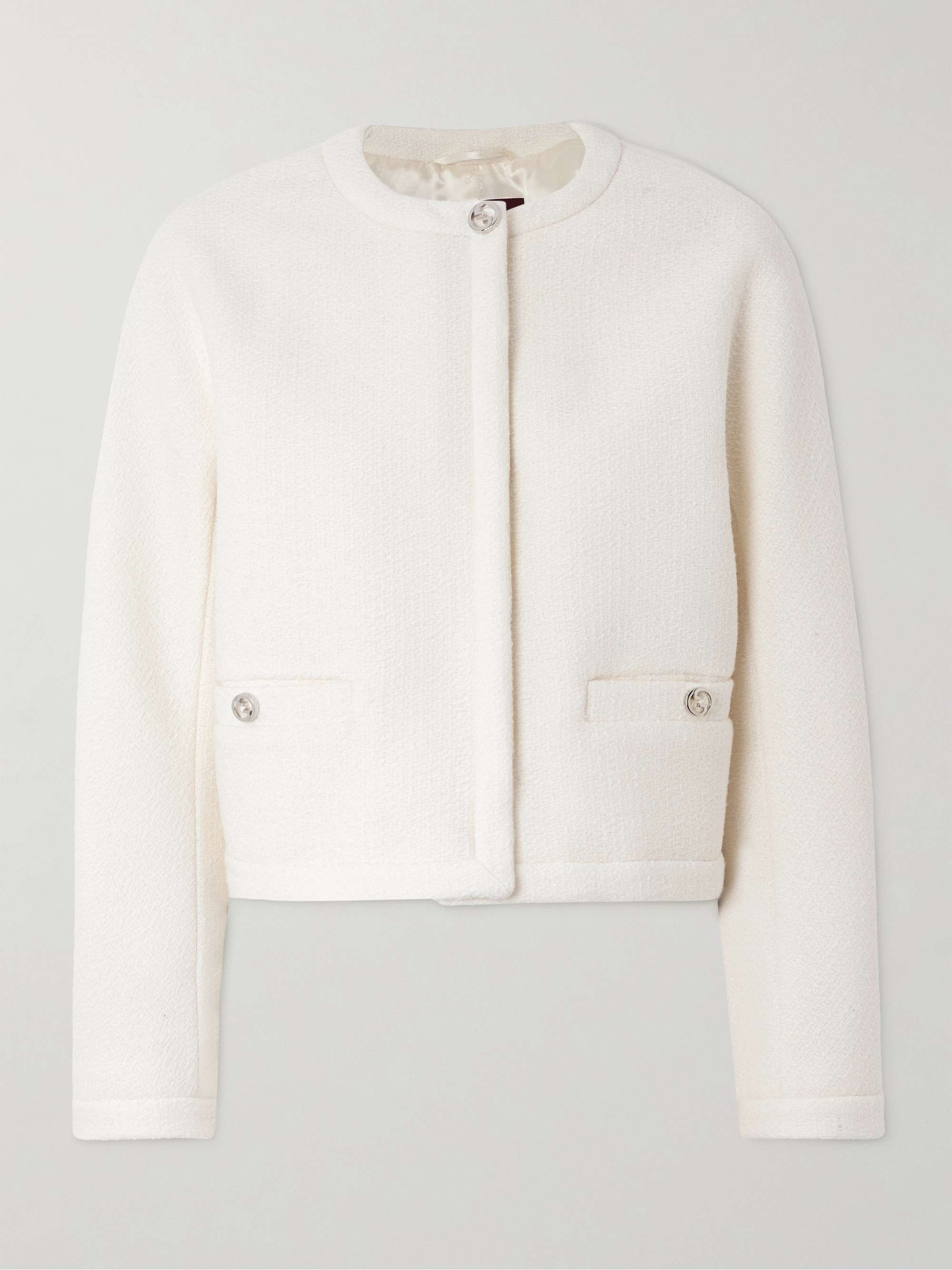 Cropped wool-blend bouclé jacket view