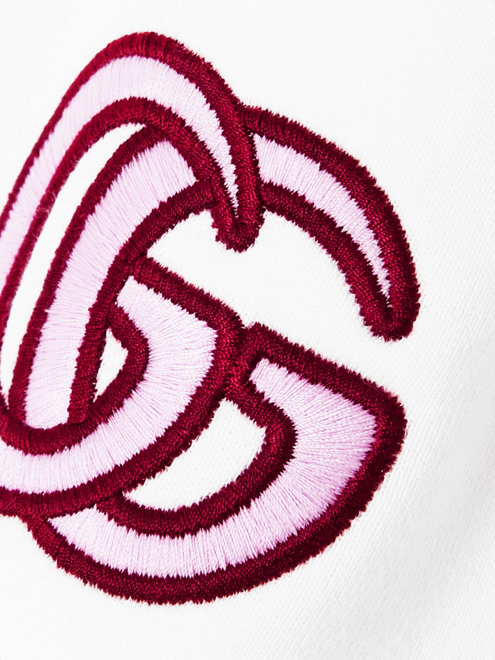 Embroidered cropped cotton-jersey hoodie view
