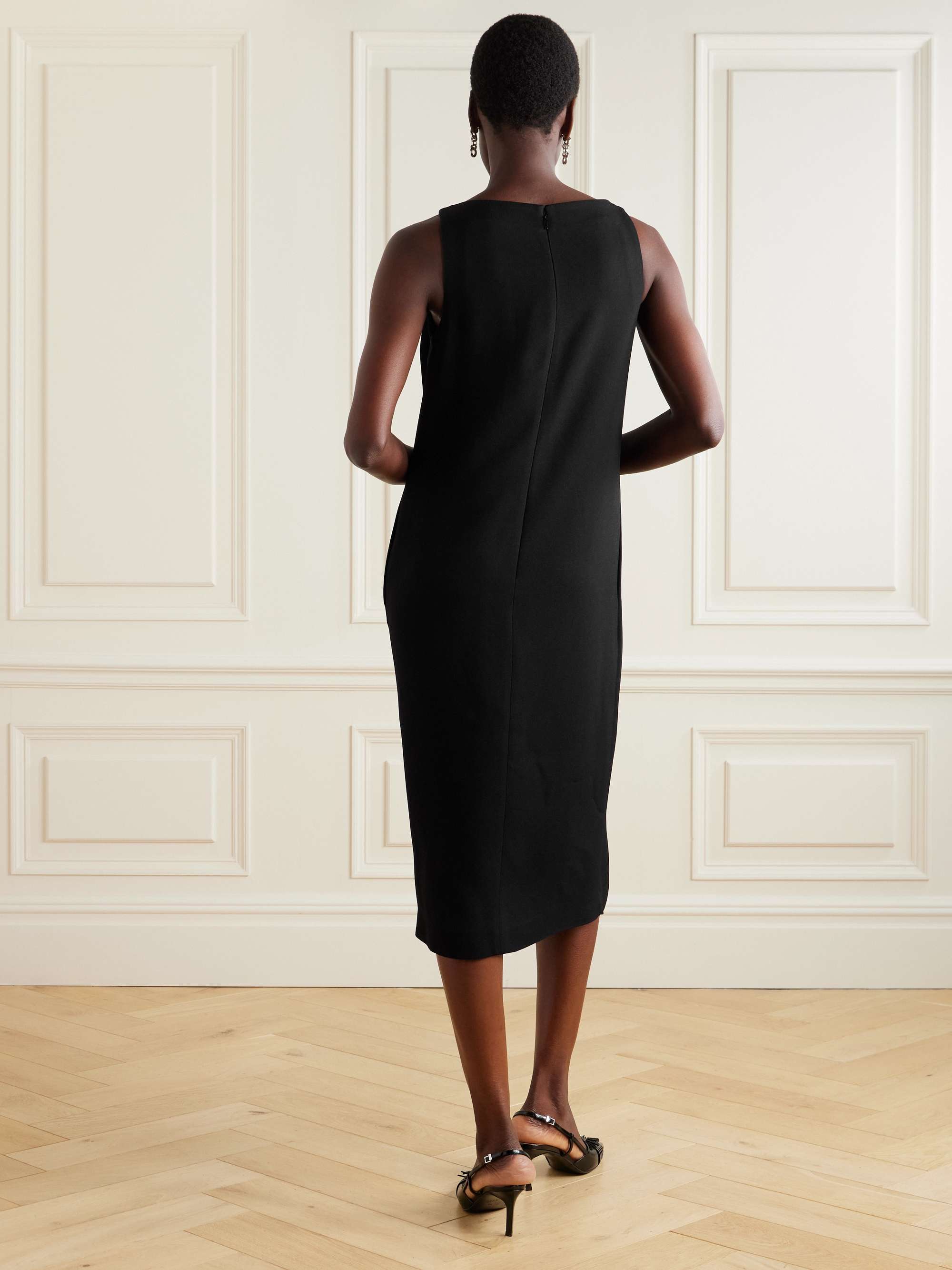 Layered crepe midi dress view