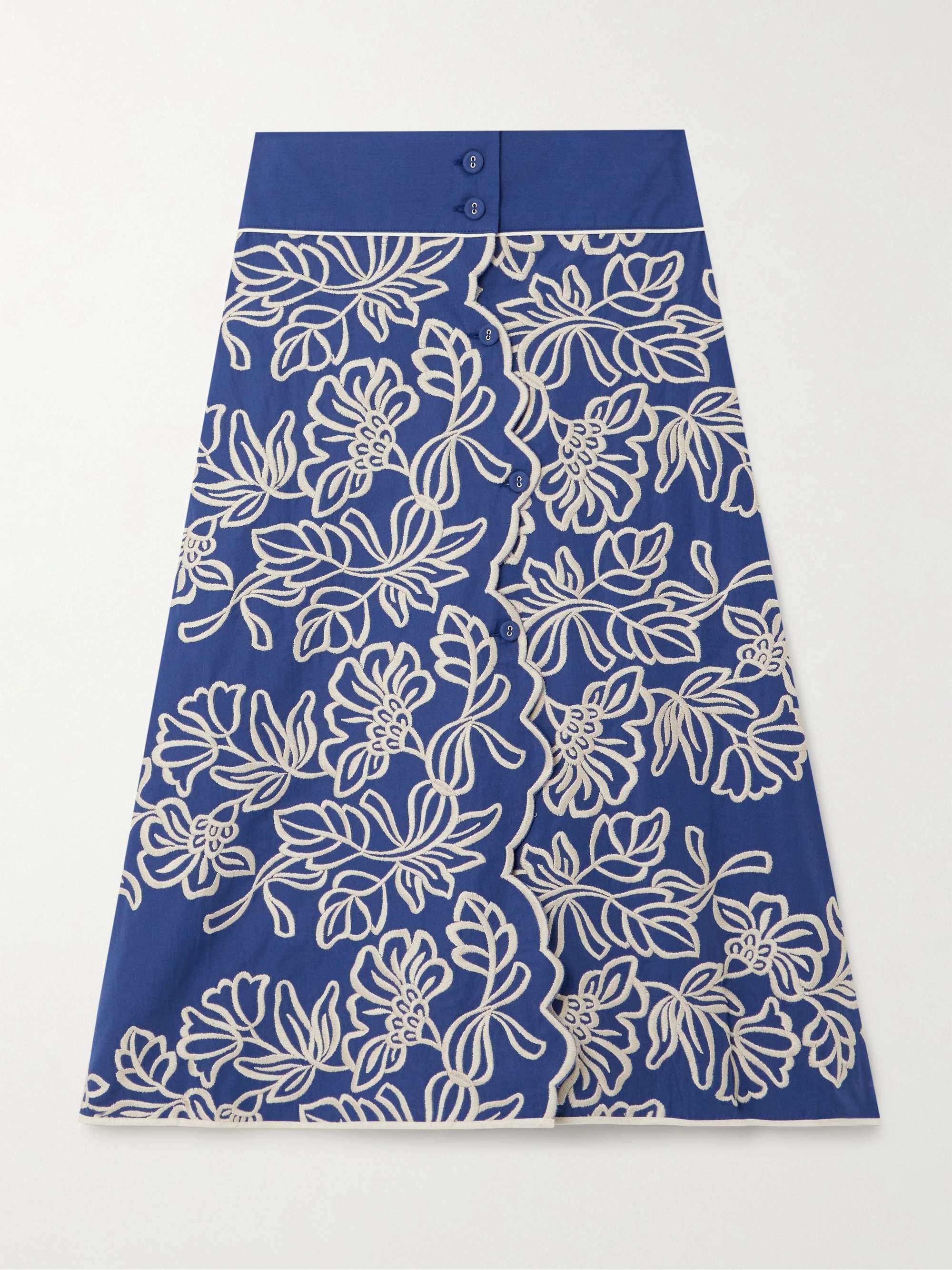 Massarosa embroidered cotton midi skirt view