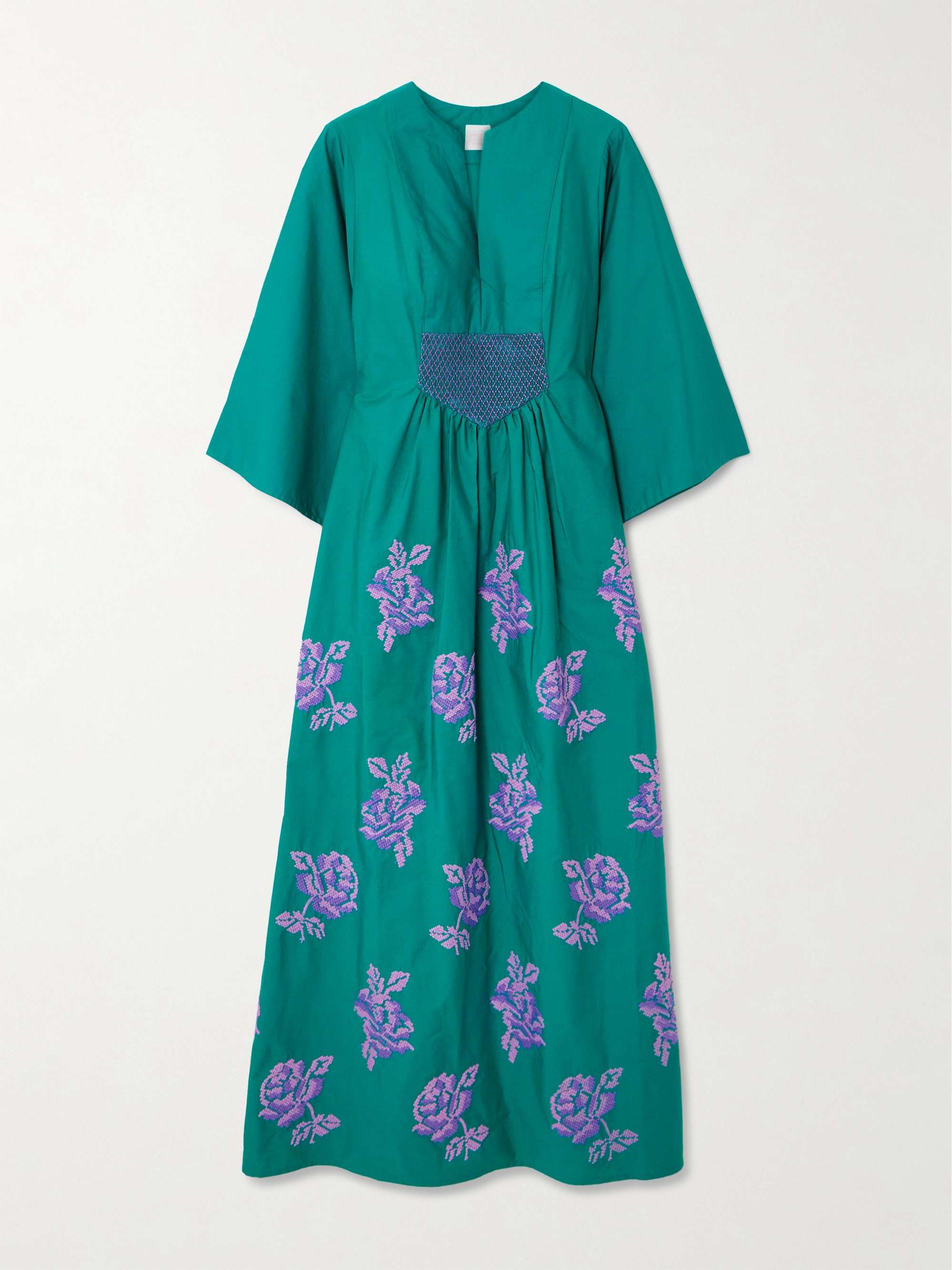 Sassetta embroidered cotton-poplin maxi dress view