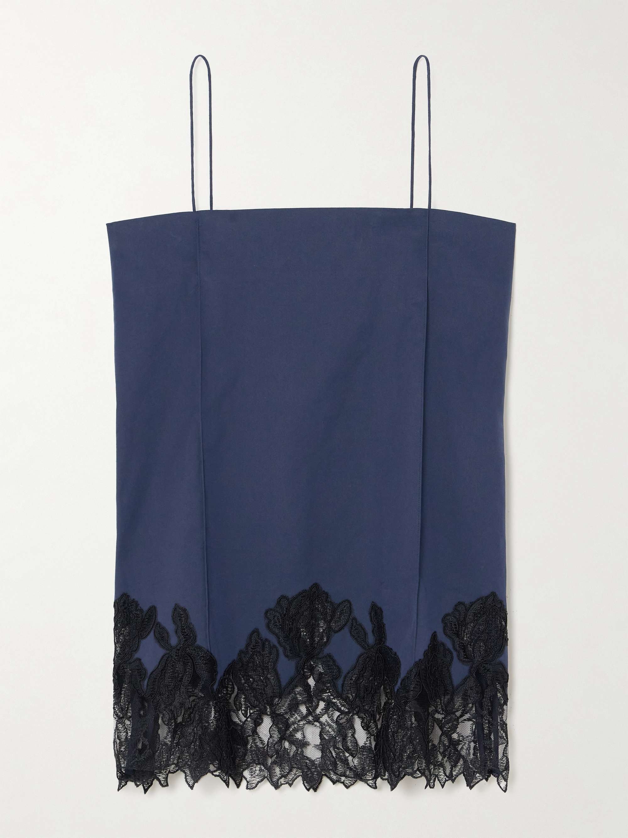 Elsain scalloped guipure lace-trimmed cotton-blend twill top view