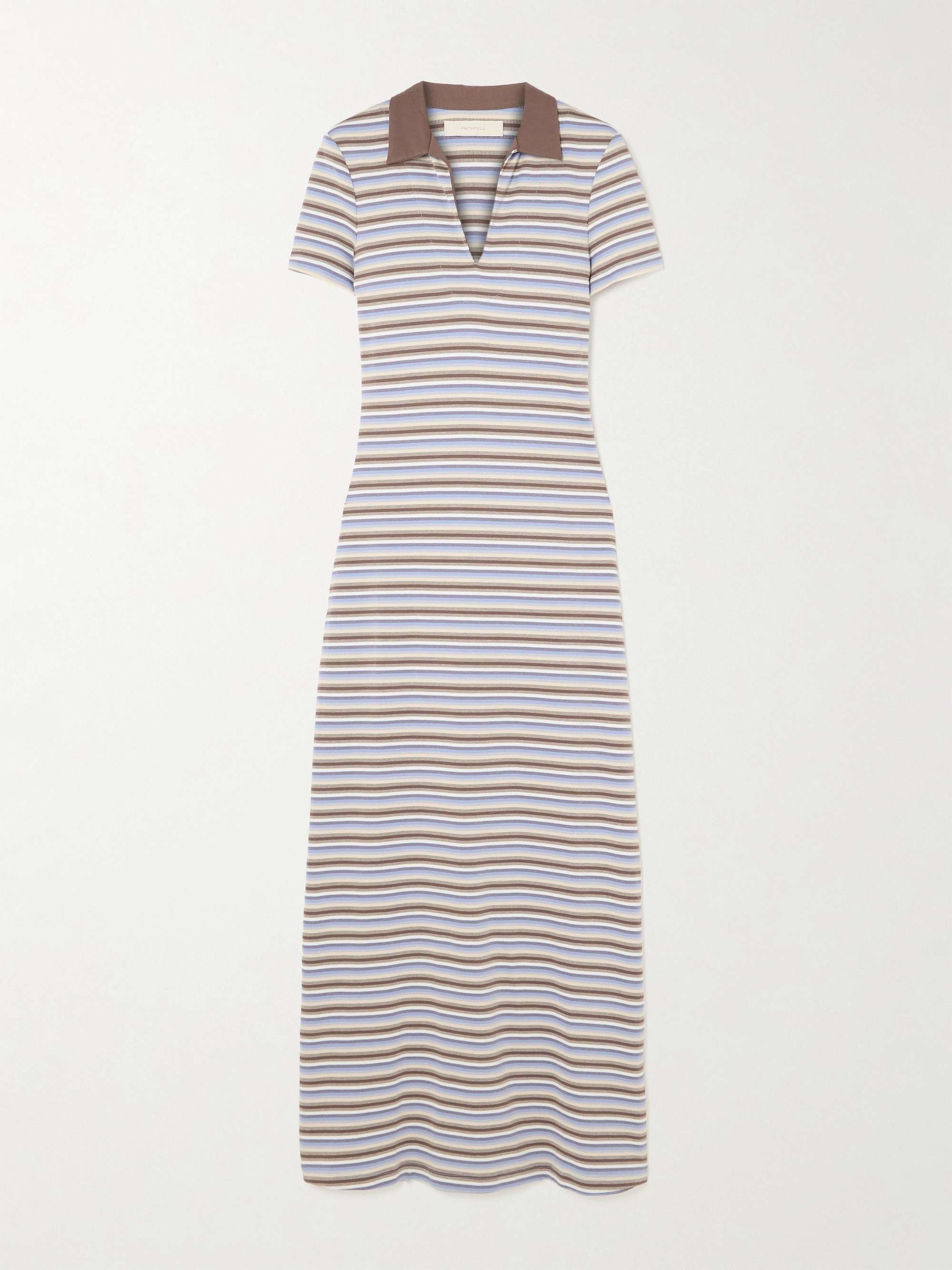 Tiesse striped cotton-jersey midi dress view