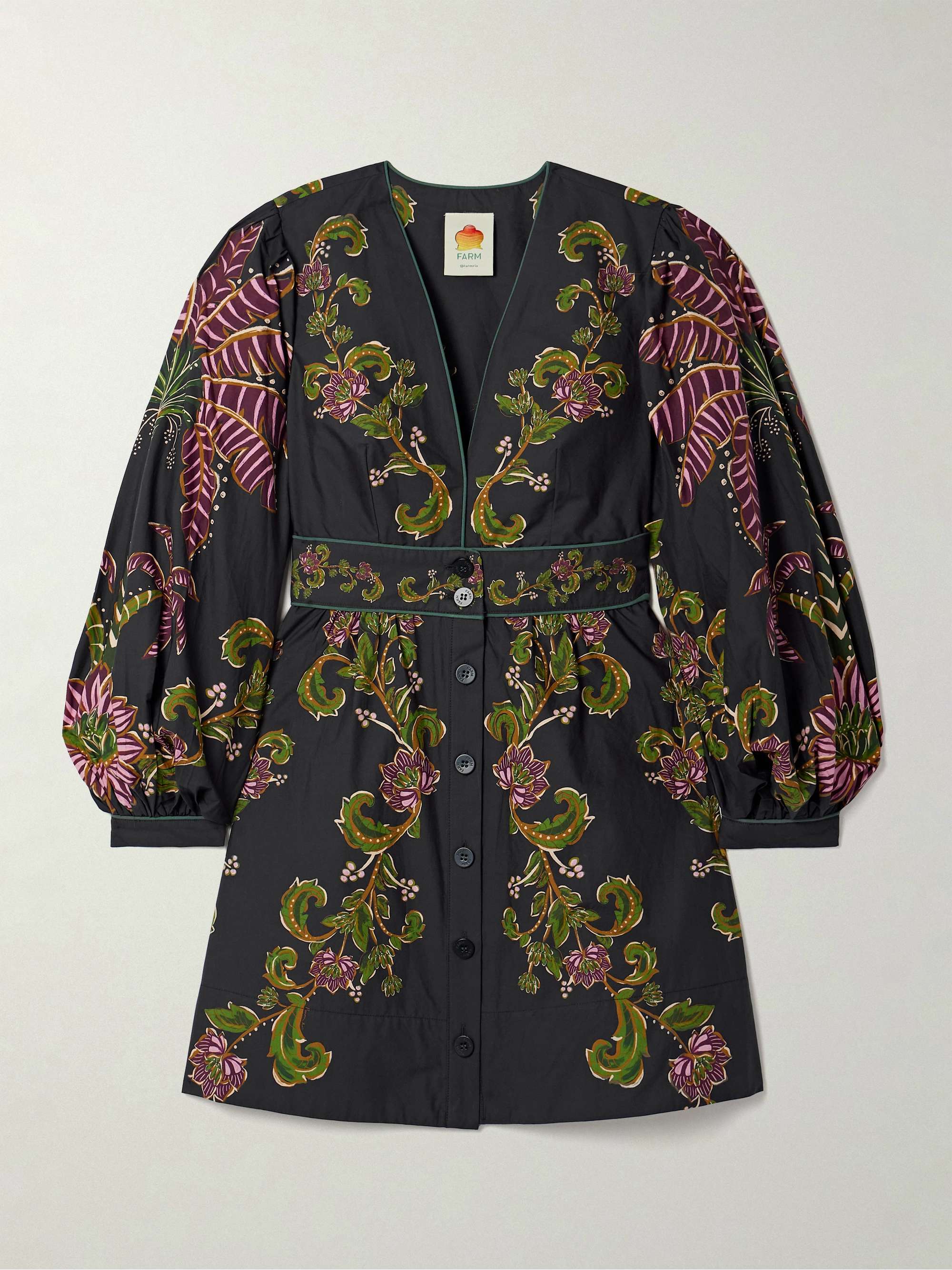 Ravenala floral-print cotton-poplin mini dress view