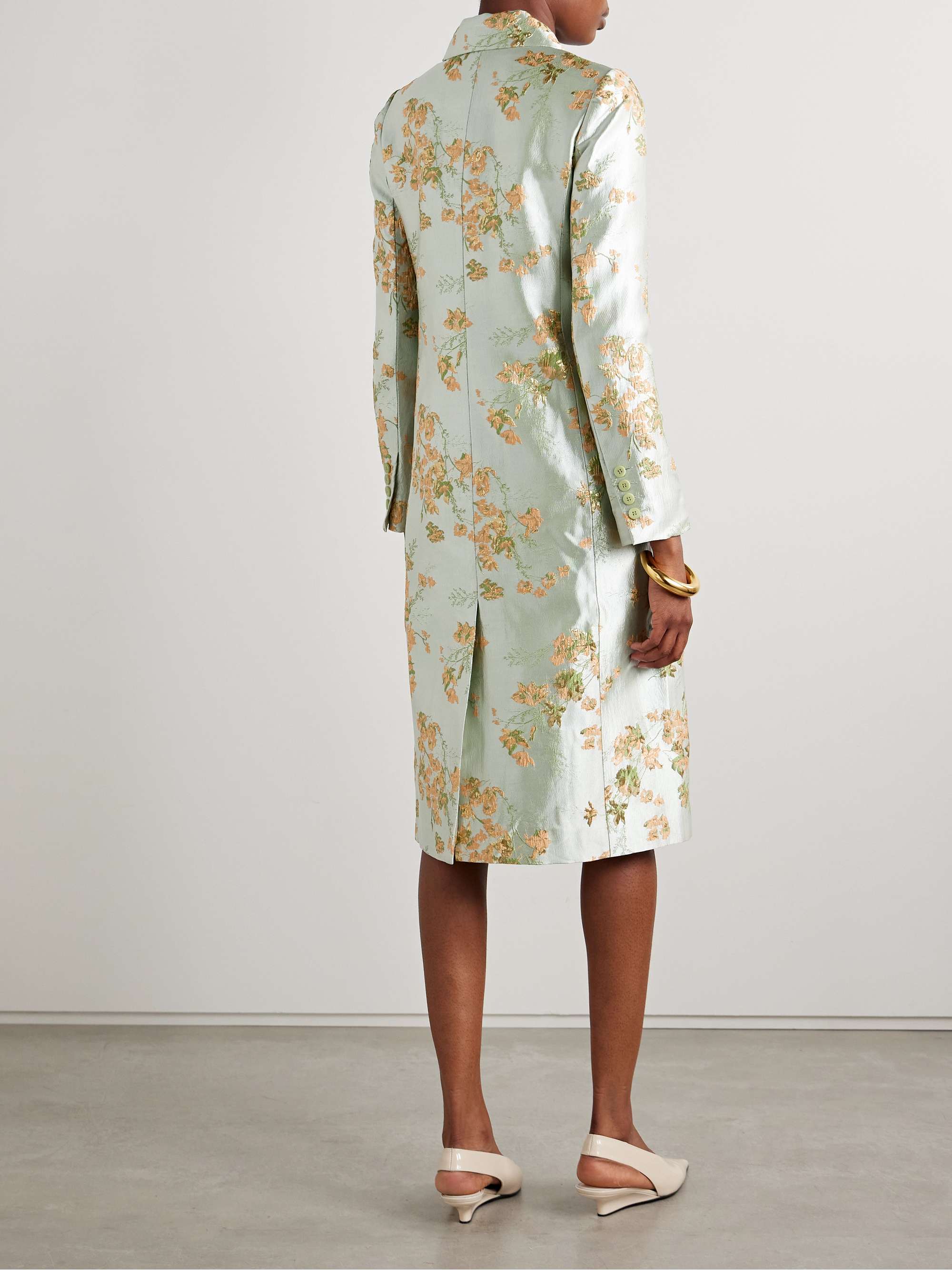 Antoinette metallic brocade coat view