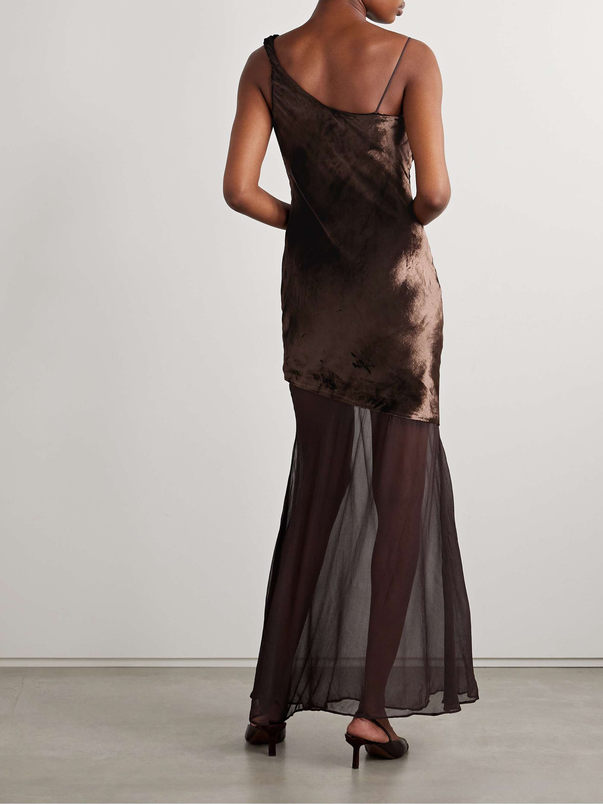 Beaton draped velvet and chiffon gown view