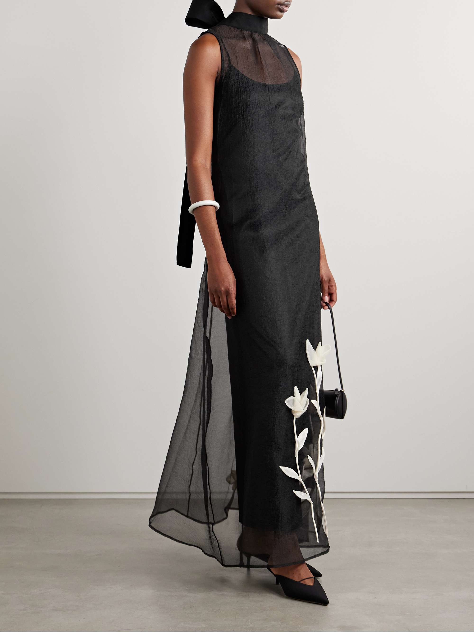 Albee appliquéd chiffon turtleneck maxi dress view