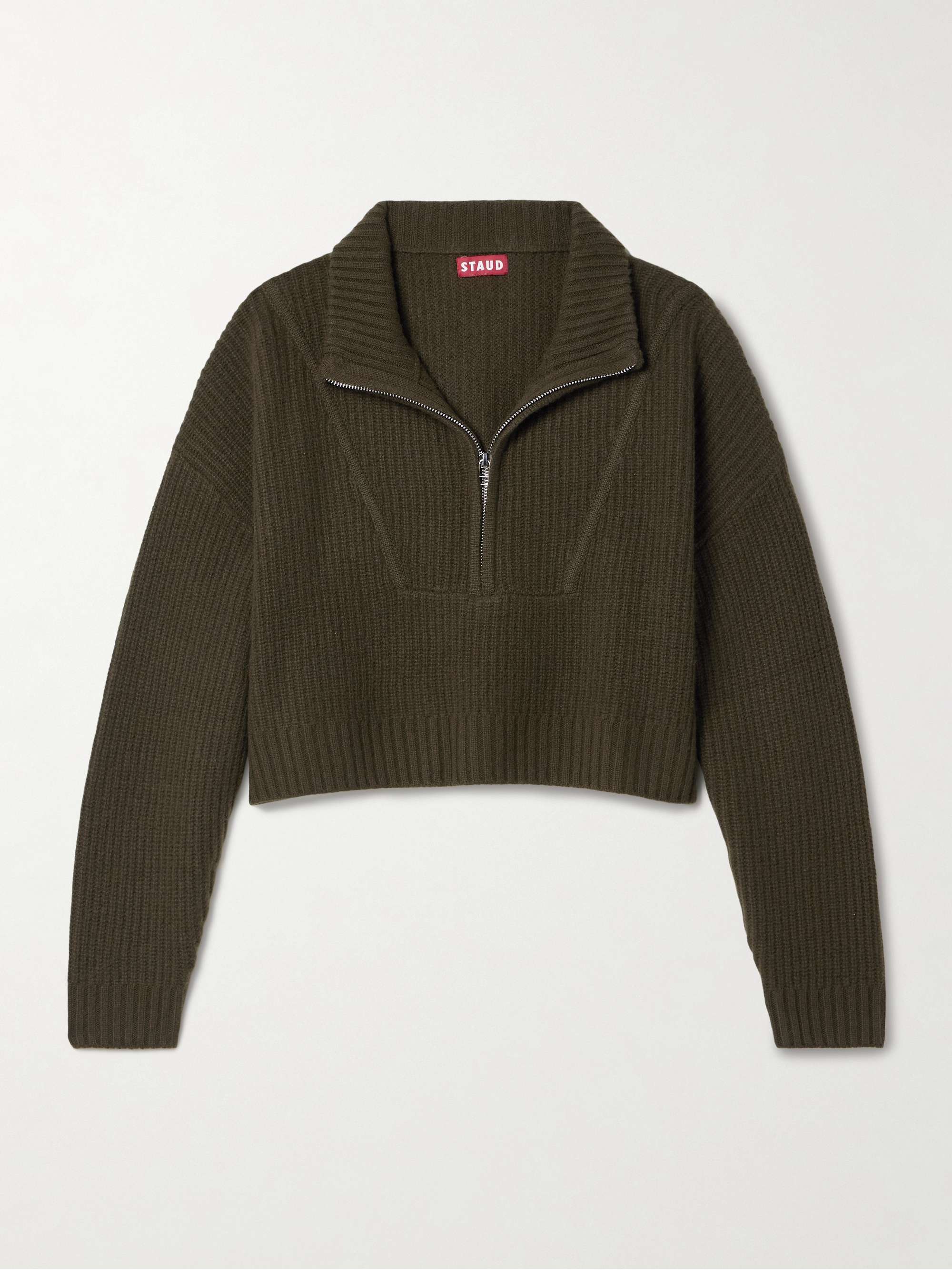 Hampton cropped ribbed cashmere sweater view