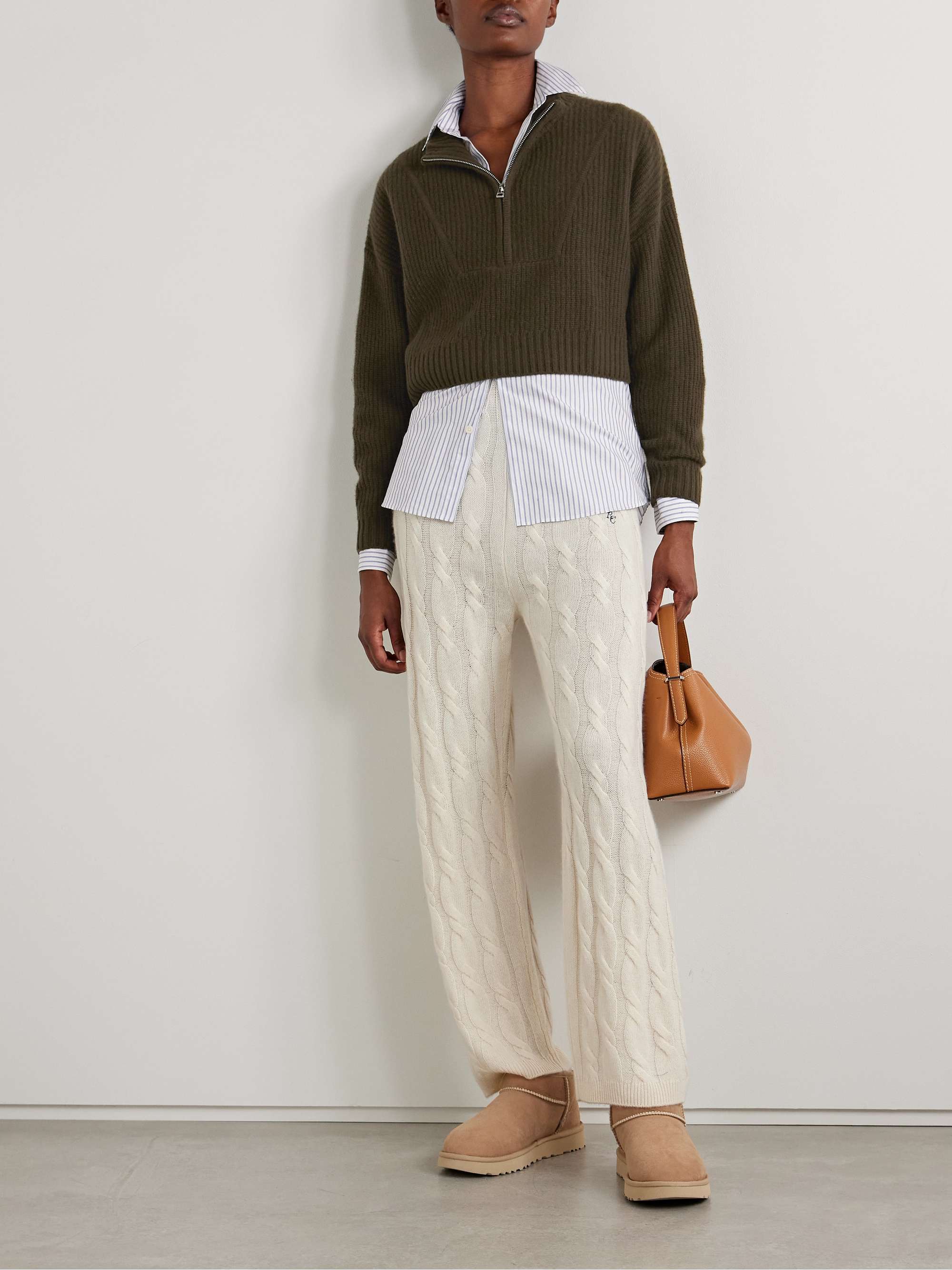 Hampton cropped ribbed cashmere sweater view