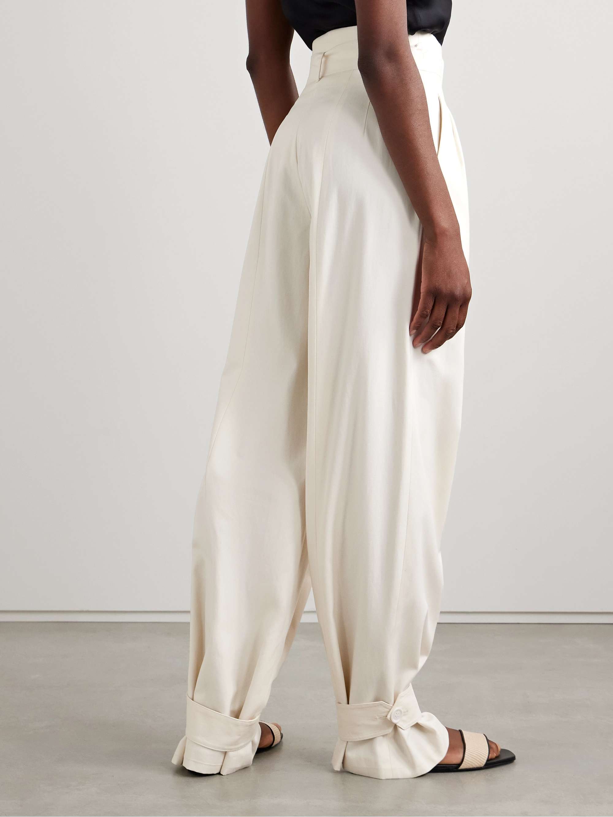 Belted Lyocell and organic cotton-blend tapered pants view