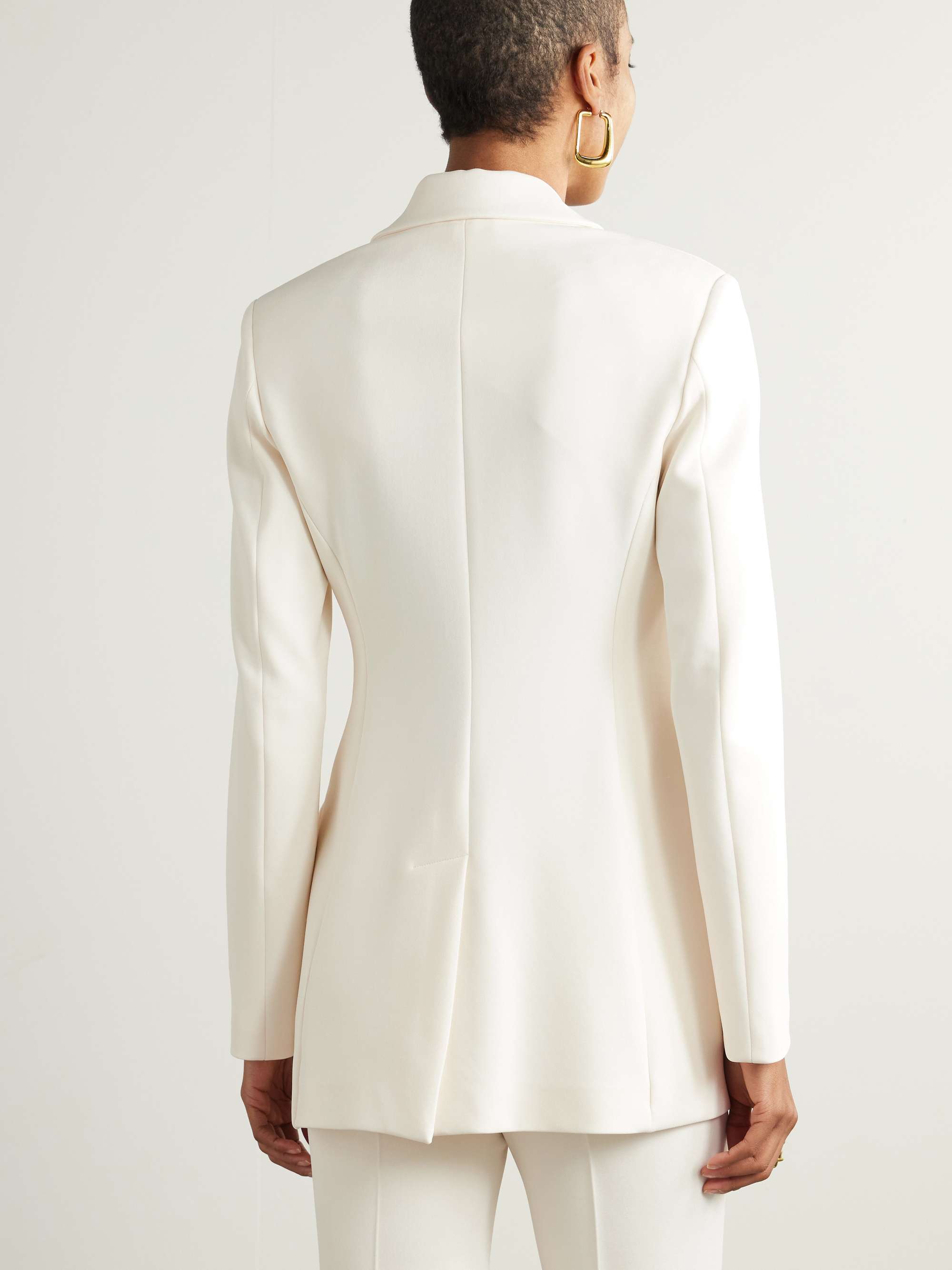 Double-breasted asymmetric jersey blazer view