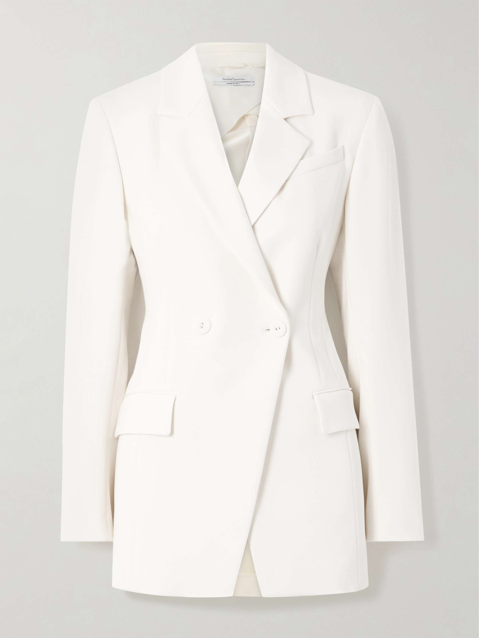 Double-breasted asymmetric jersey blazer view
