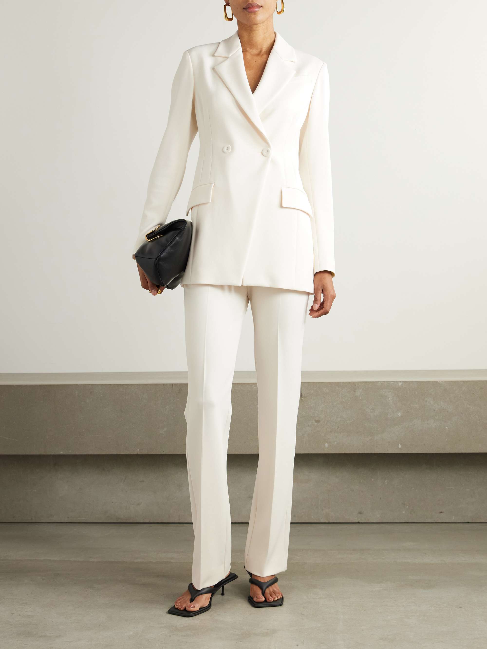 Double-breasted asymmetric jersey blazer view