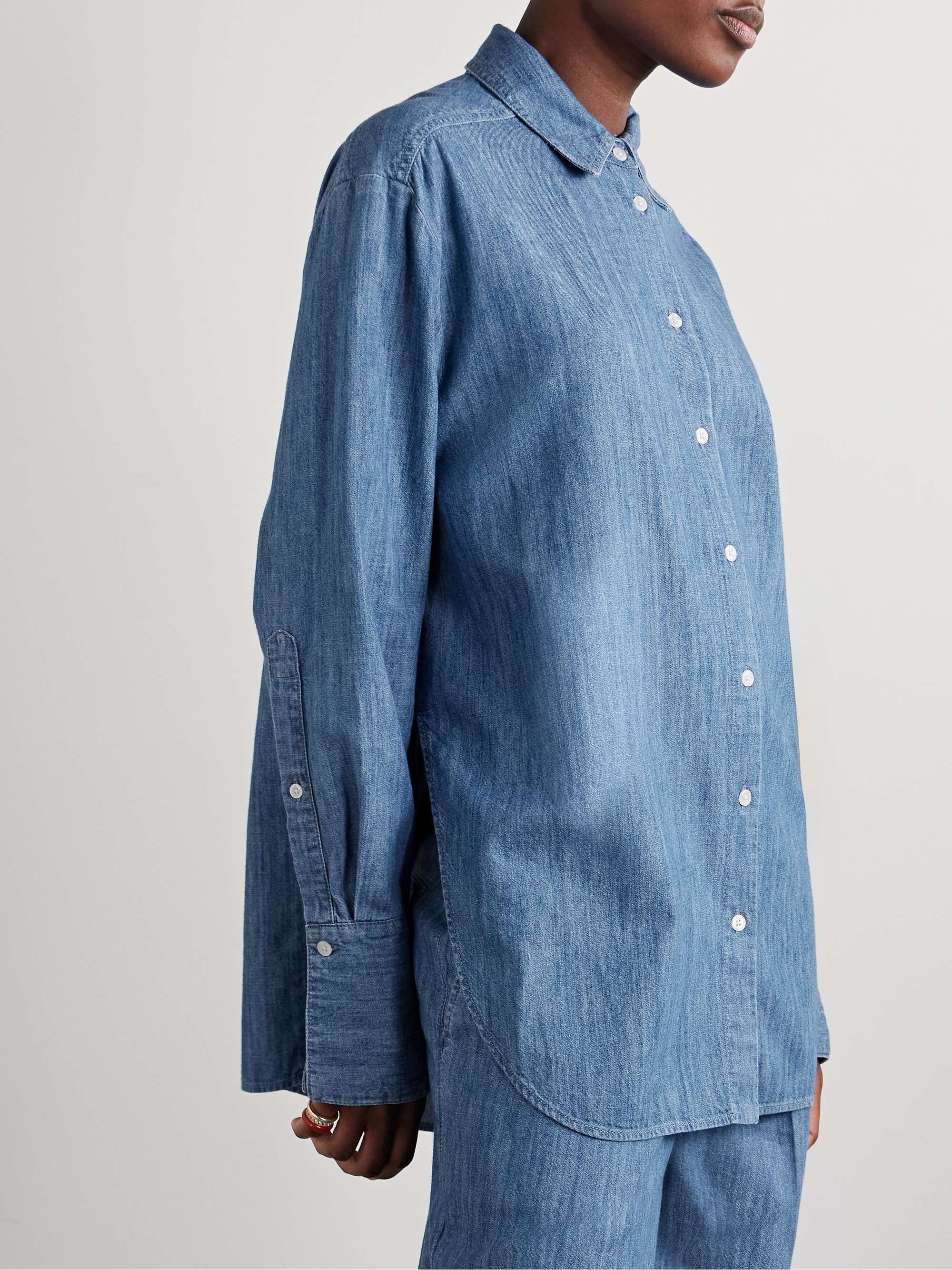 Oversized organic cotton-chambray shirt view