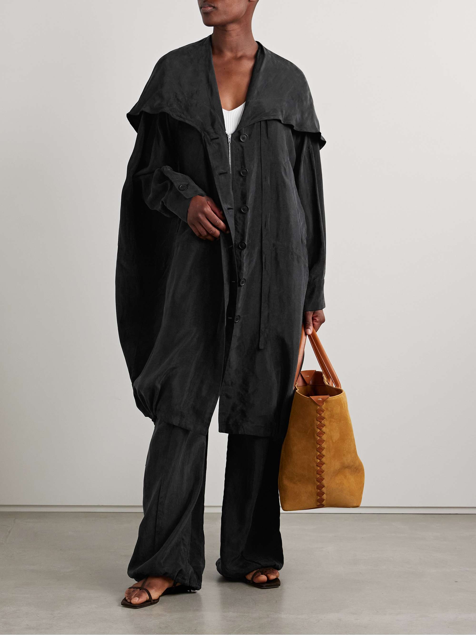 Oversized hooded TENCEL™ Lyocell jacket view