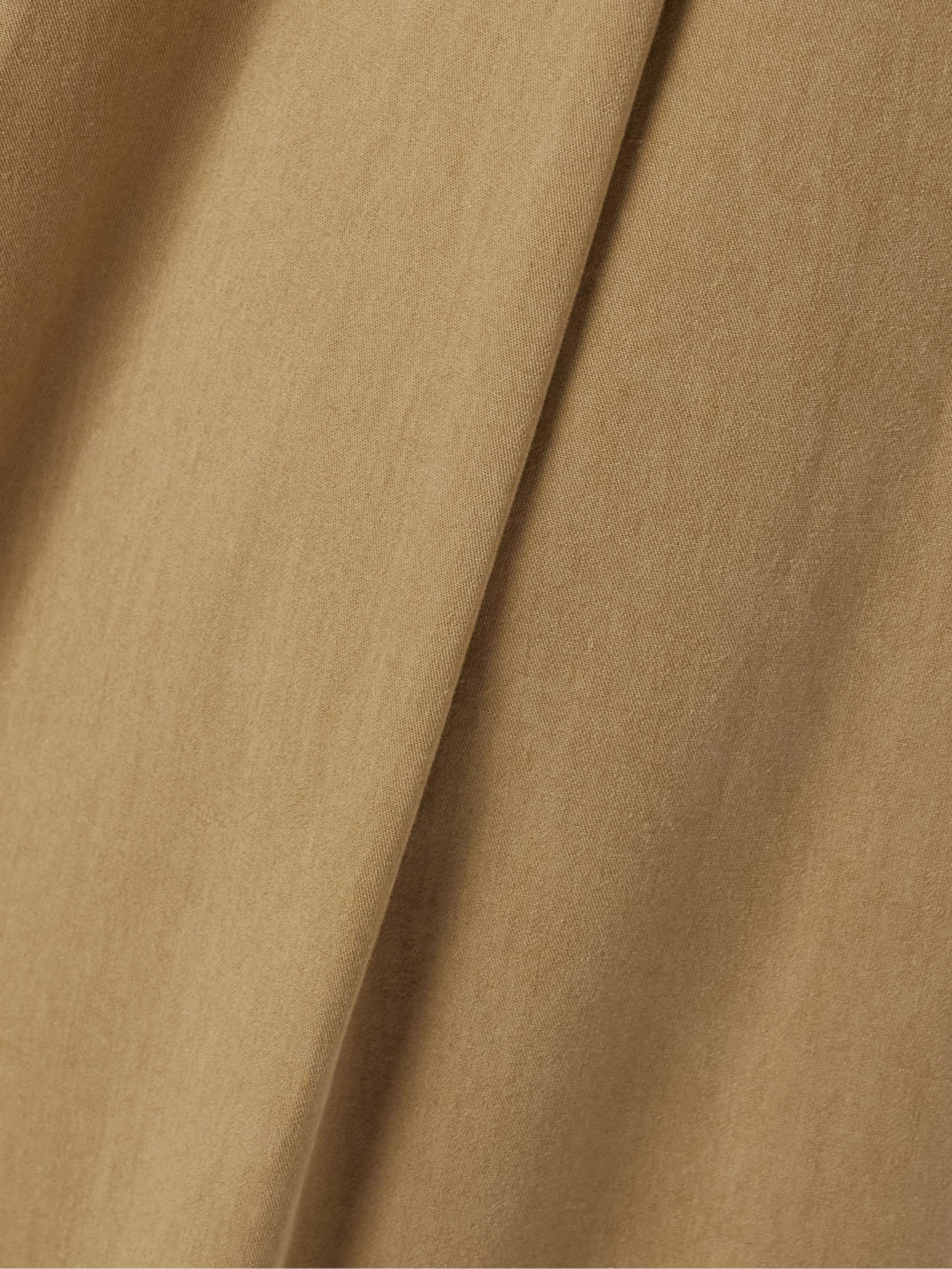 Pleated organic cotton-blend twill wide-leg pants view