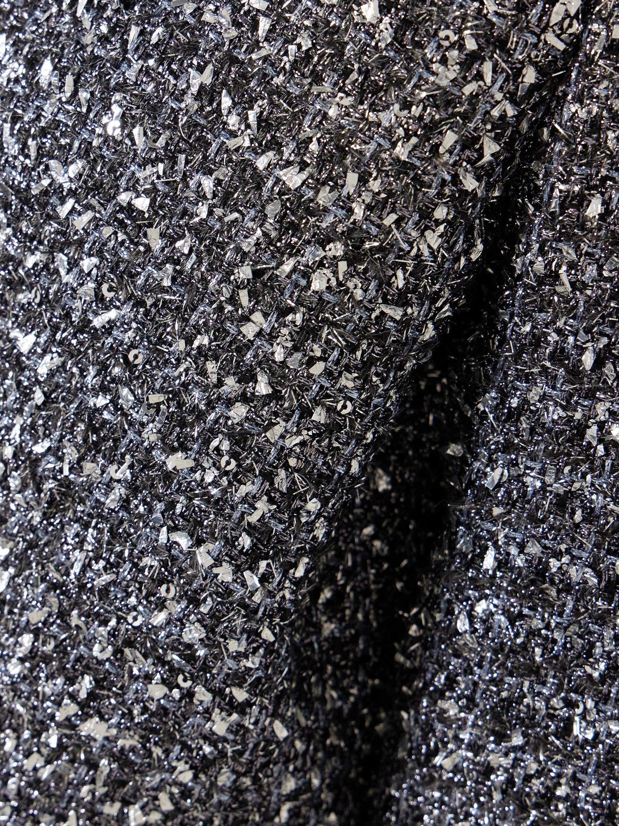 Sequin-embellished metallic tweed jacket view