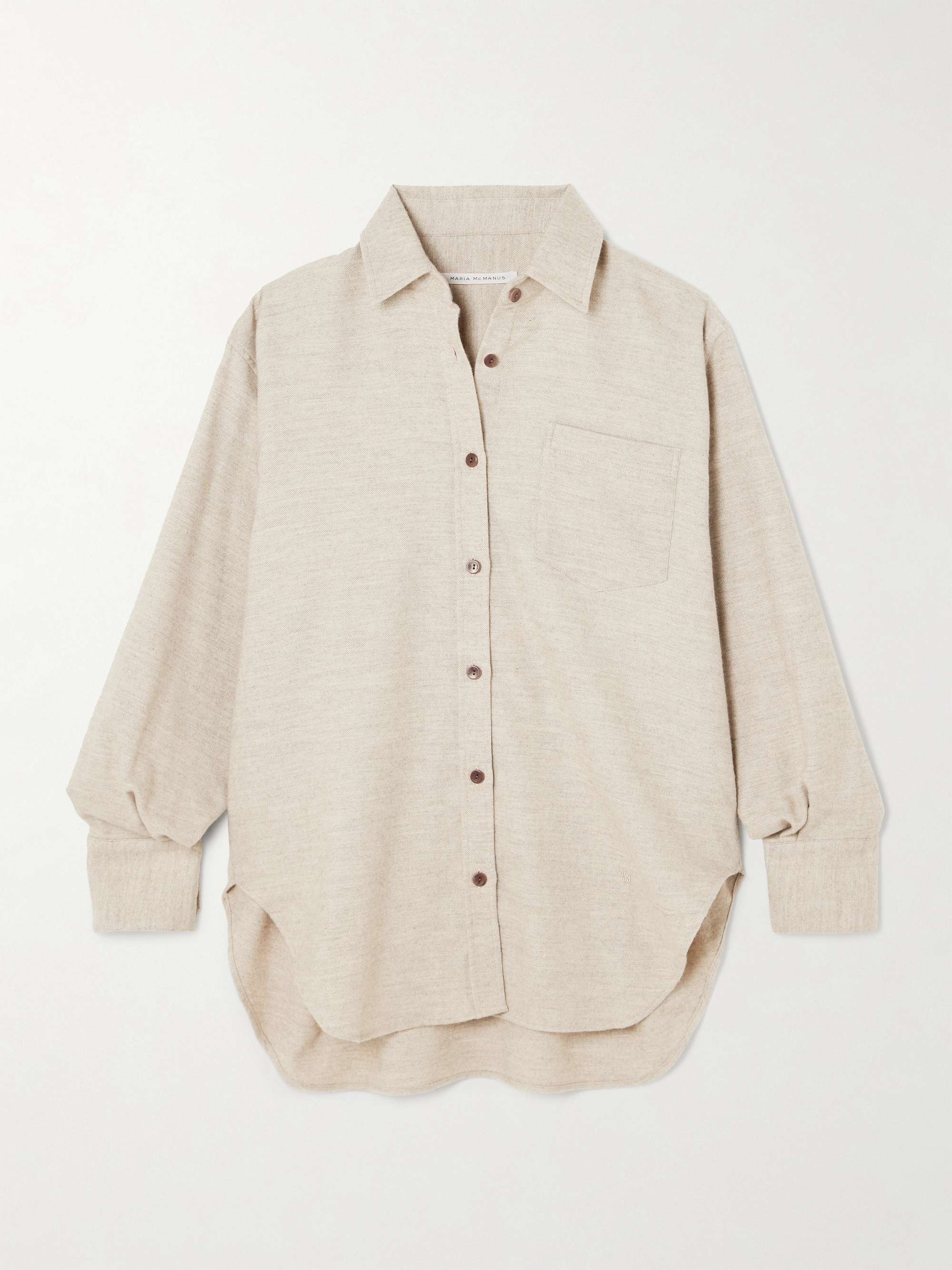 Oversized cotton and wool-blend flannel shirt view