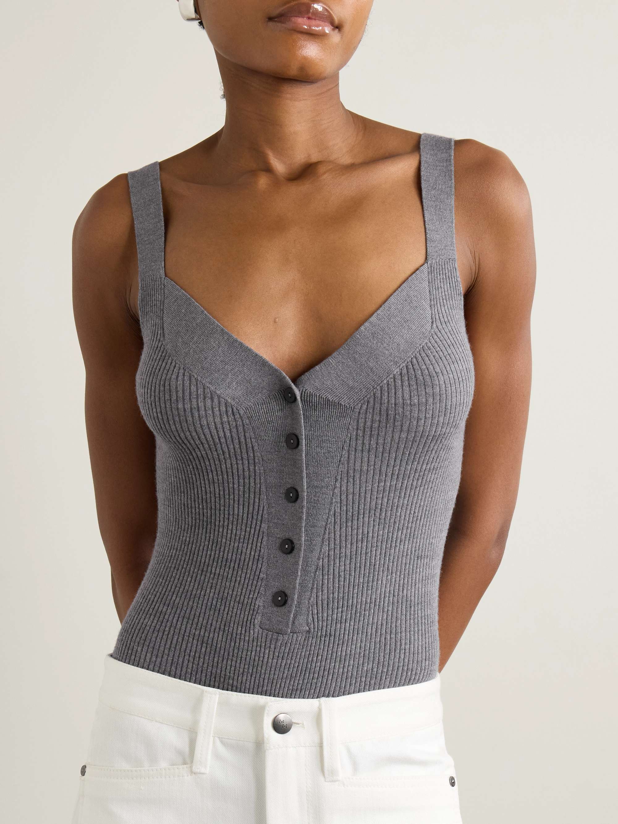Ribbed merino wool bodysuit view