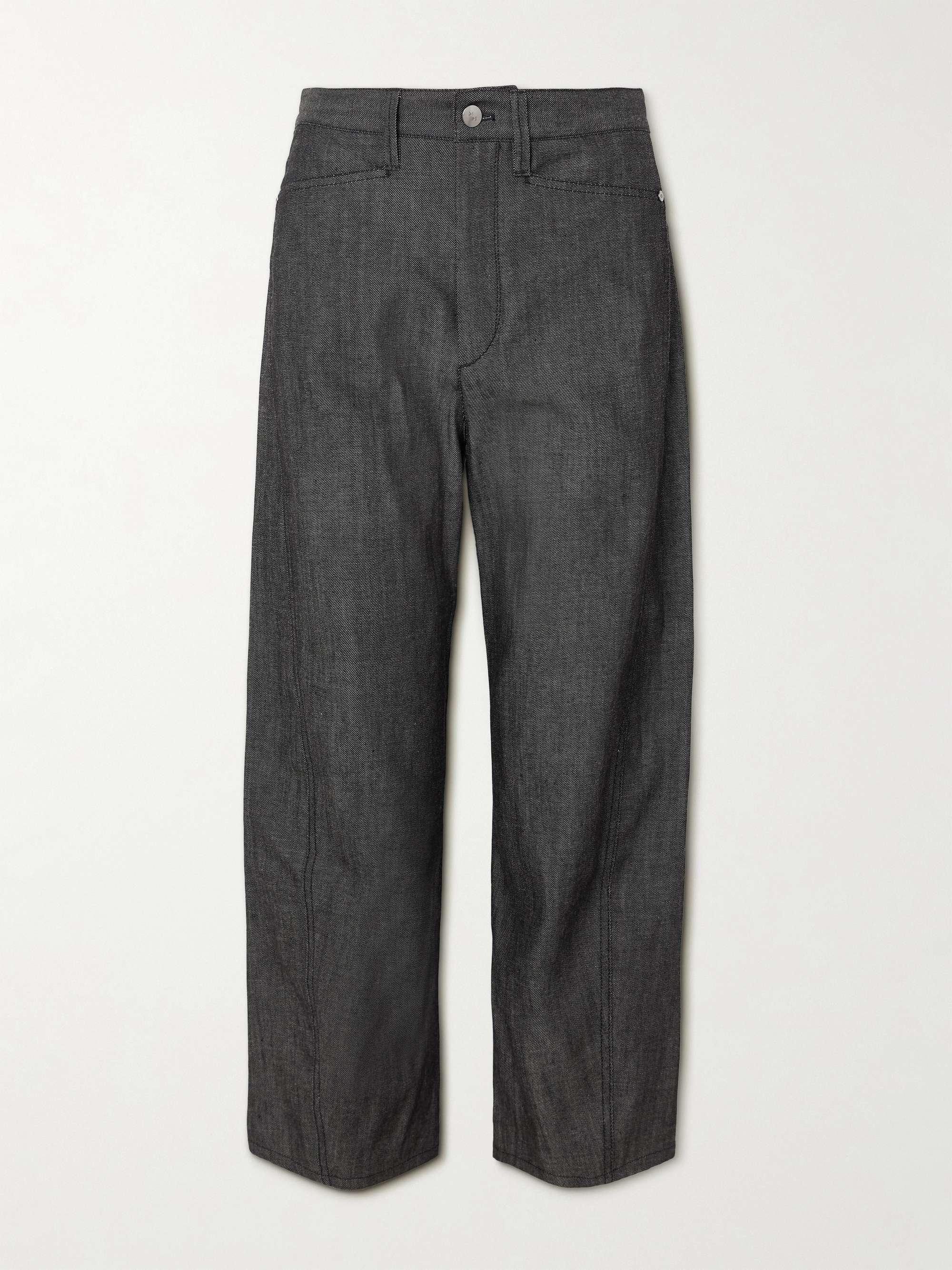 Bow organic high-rise barrel-leg jeans view