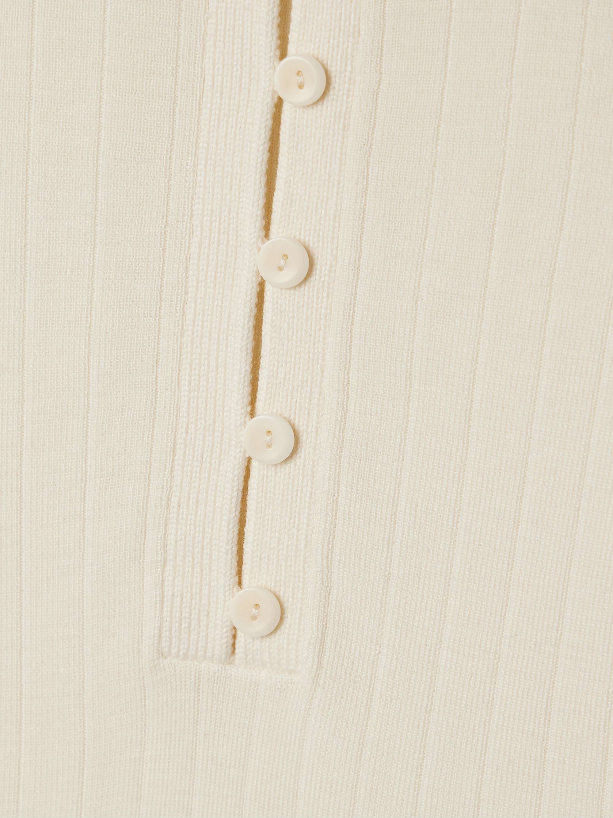 Ribbed merino wool polo shirt view
