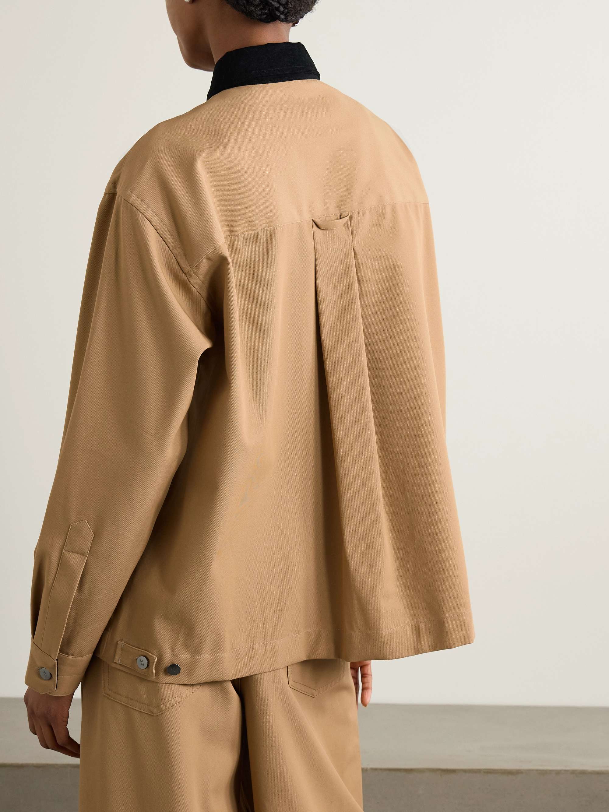 Corduroy-trimmed organic cotton-twill jacket view