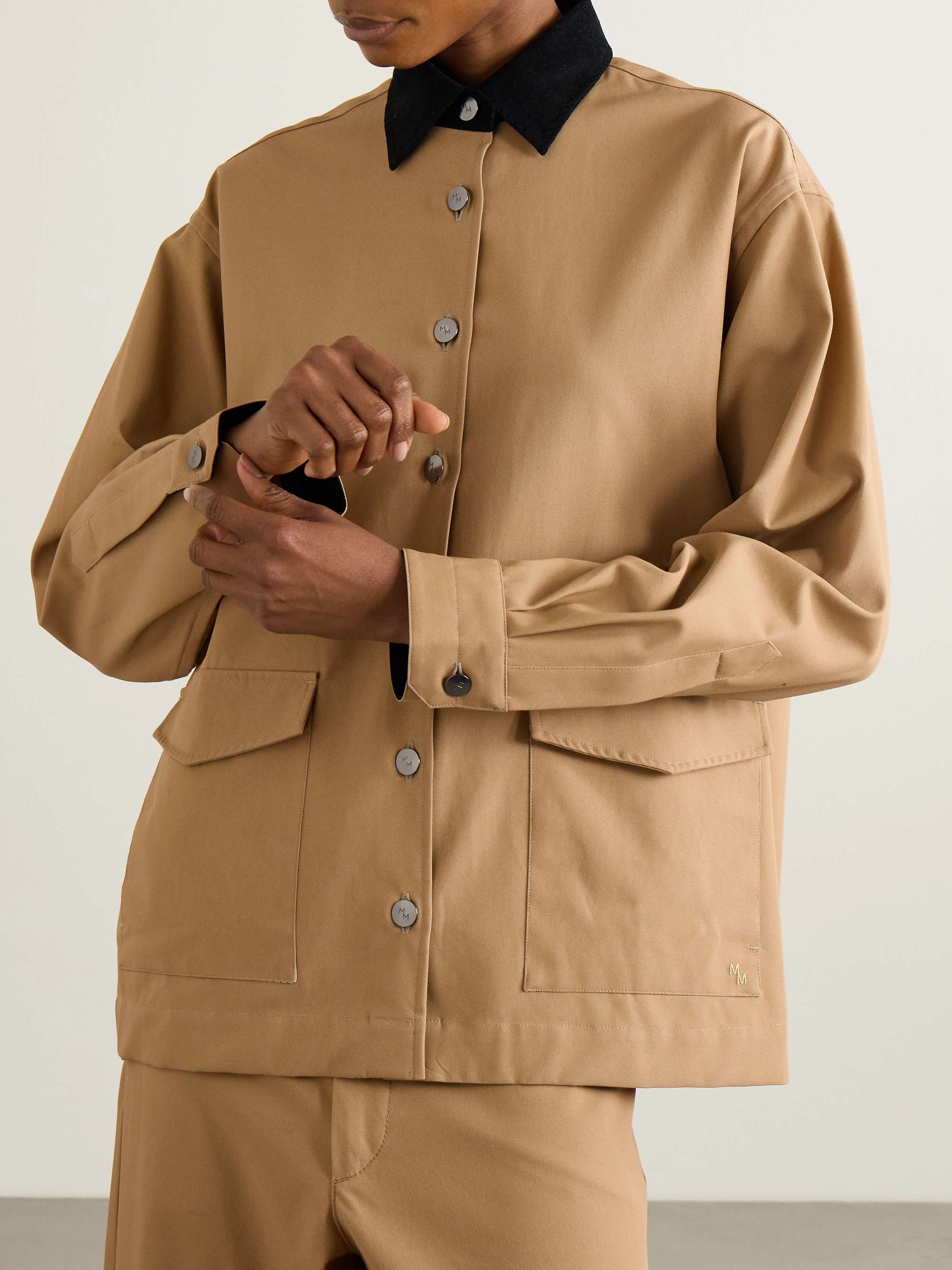 Corduroy-trimmed organic cotton-twill jacket view