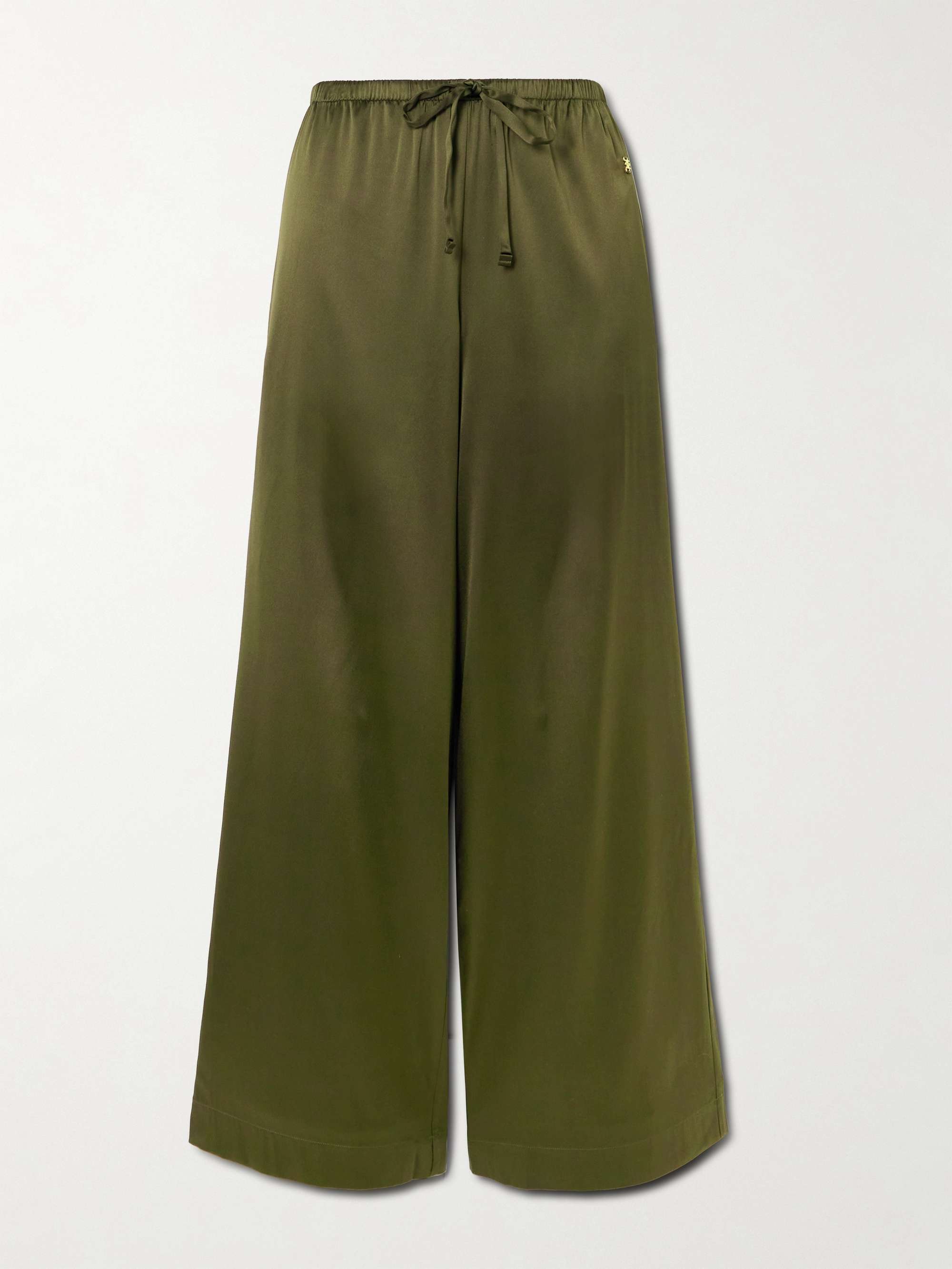 Brody silk-blend satin wide-leg pants view